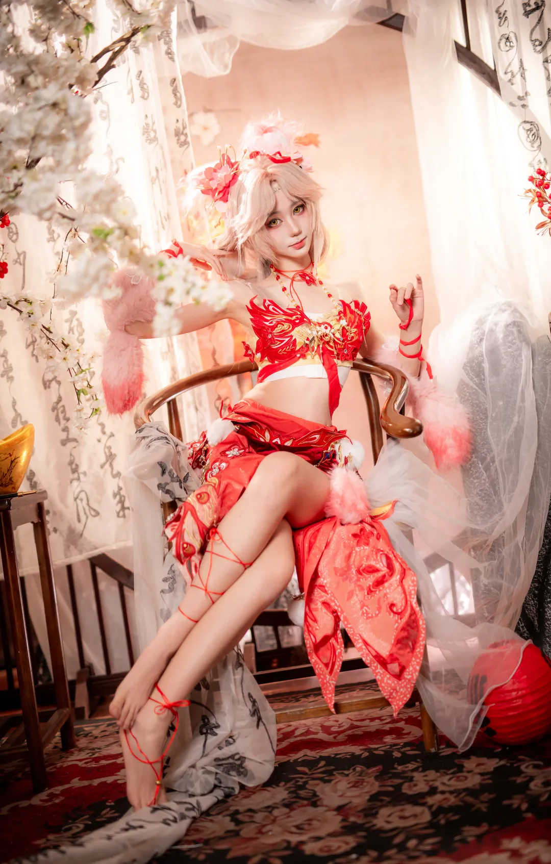 二次元摄影, 玉玲珑cos, 永劫无间, 新春国风, 喜缘红线 - 第6张