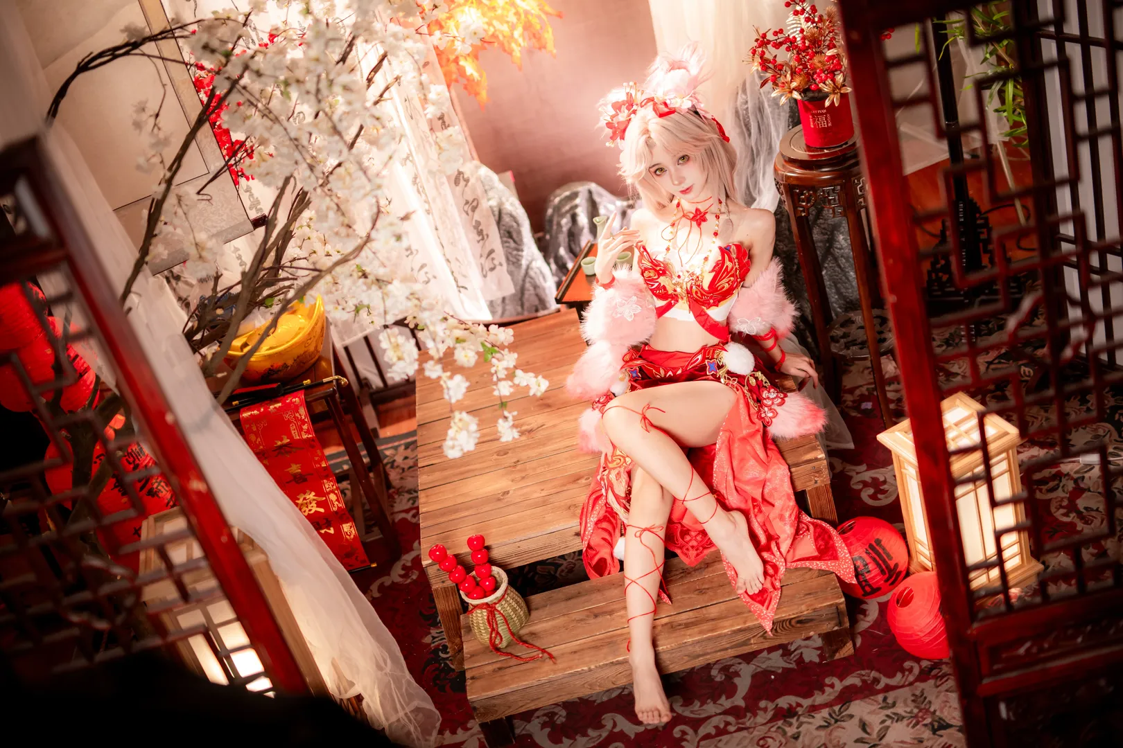 二次元摄影, 玉玲珑cos, 永劫无间, 新春国风, 喜缘红线 - 第7张