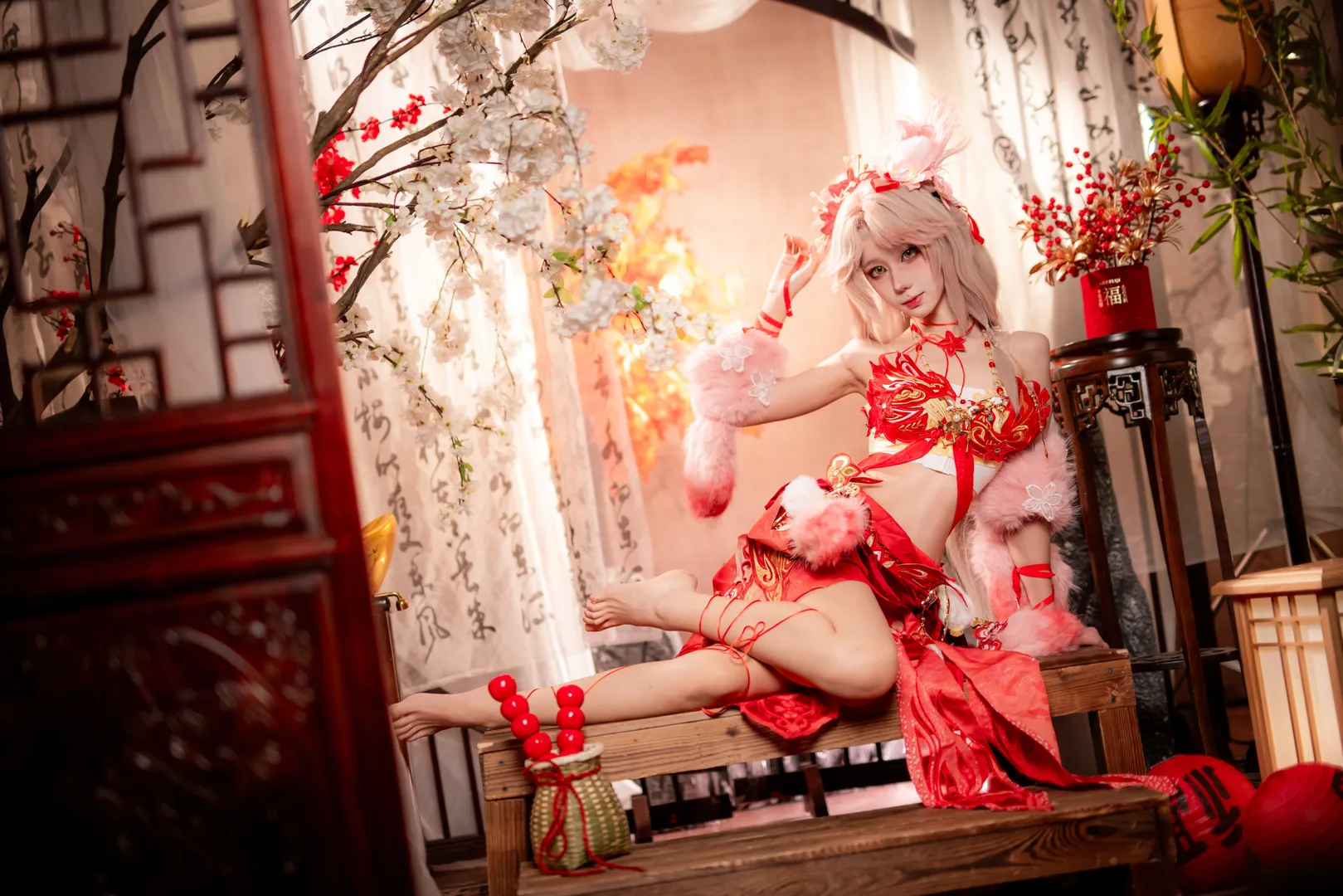 二次元摄影, 玉玲珑cos, 永劫无间, 新春国风, 喜缘红线 - 第8张