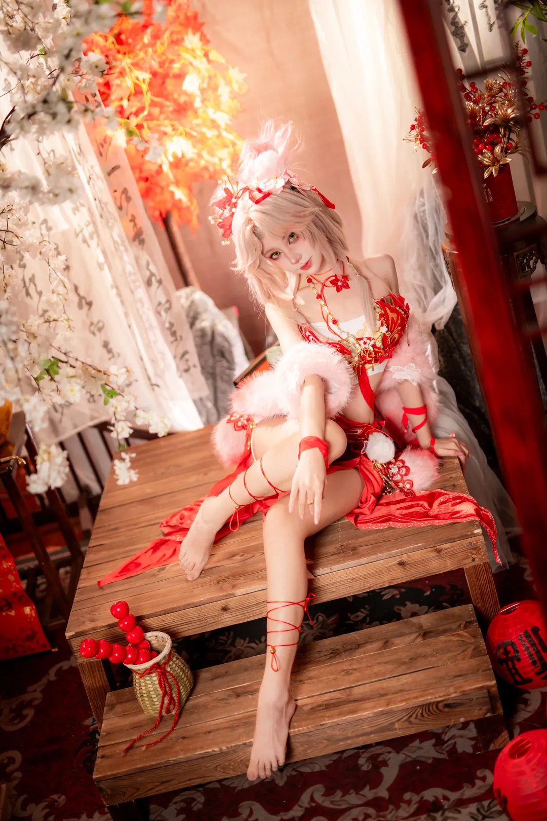 二次元摄影, 玉玲珑cos, 永劫无间, 新春国风, 喜缘红线 - 第9张