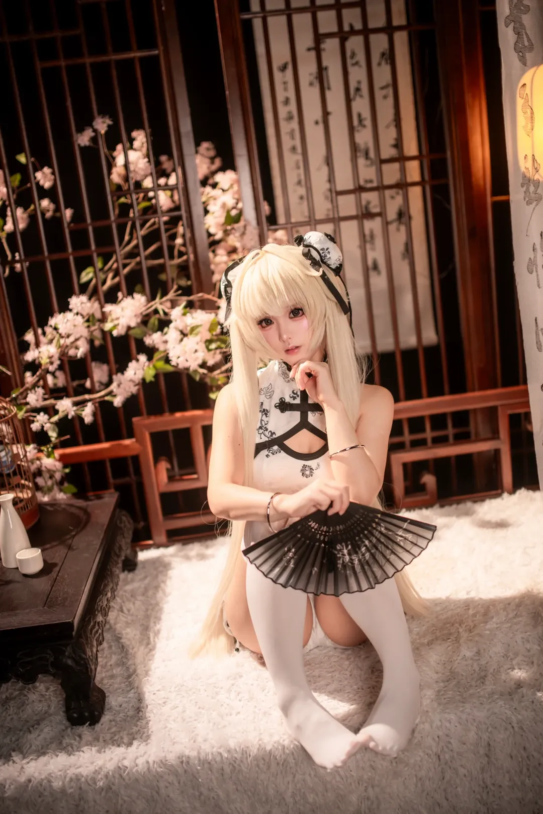 Kasugano Sora cosplay, Yosuga no Sora, Qipao cosplay, Chongqing photography, White stockings portrait - Image 1