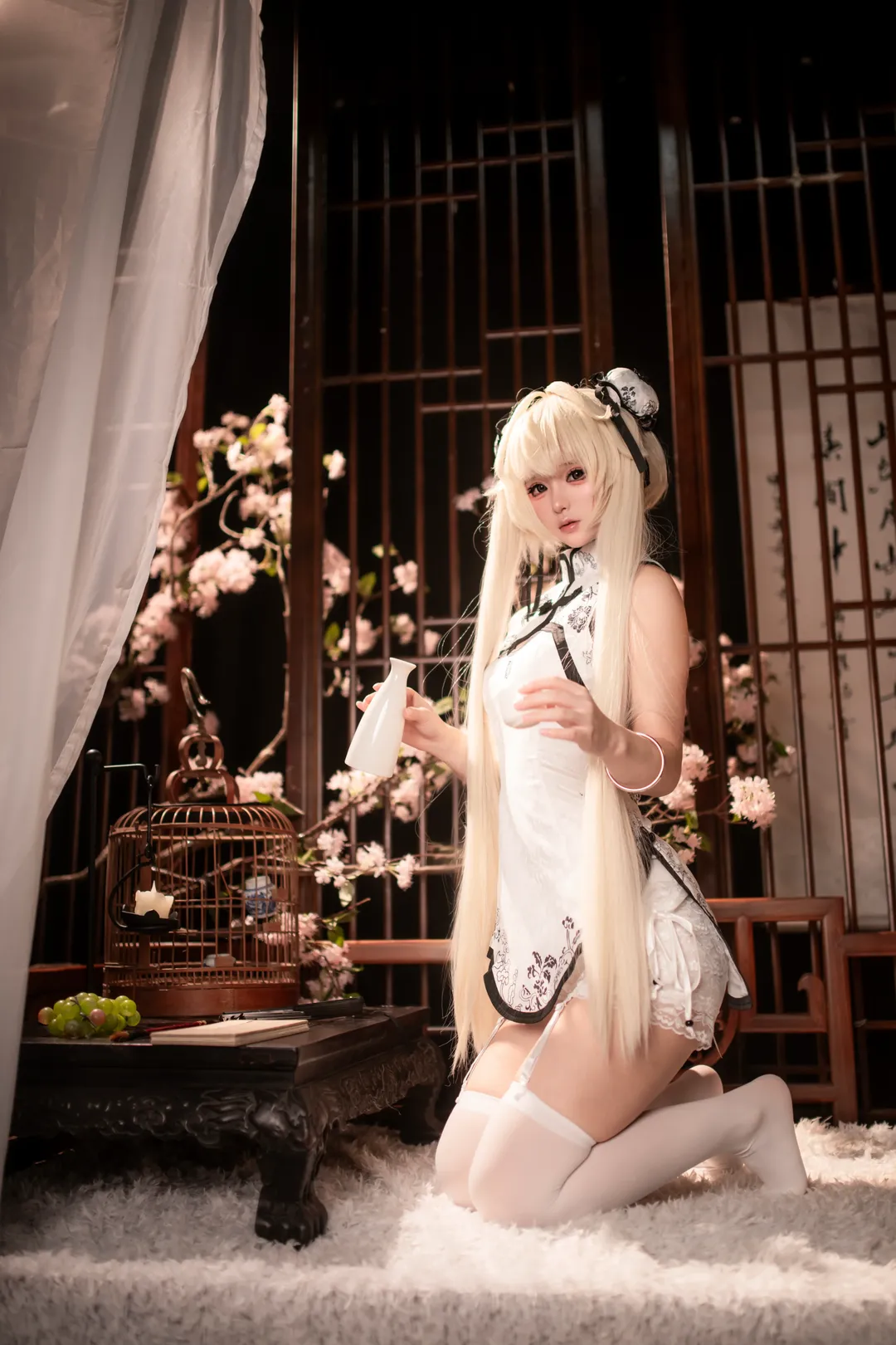 Kasugano Sora cosplay, Yosuga no Sora, Qipao cosplay, Chongqing photography, White stockings portrait - Image 4