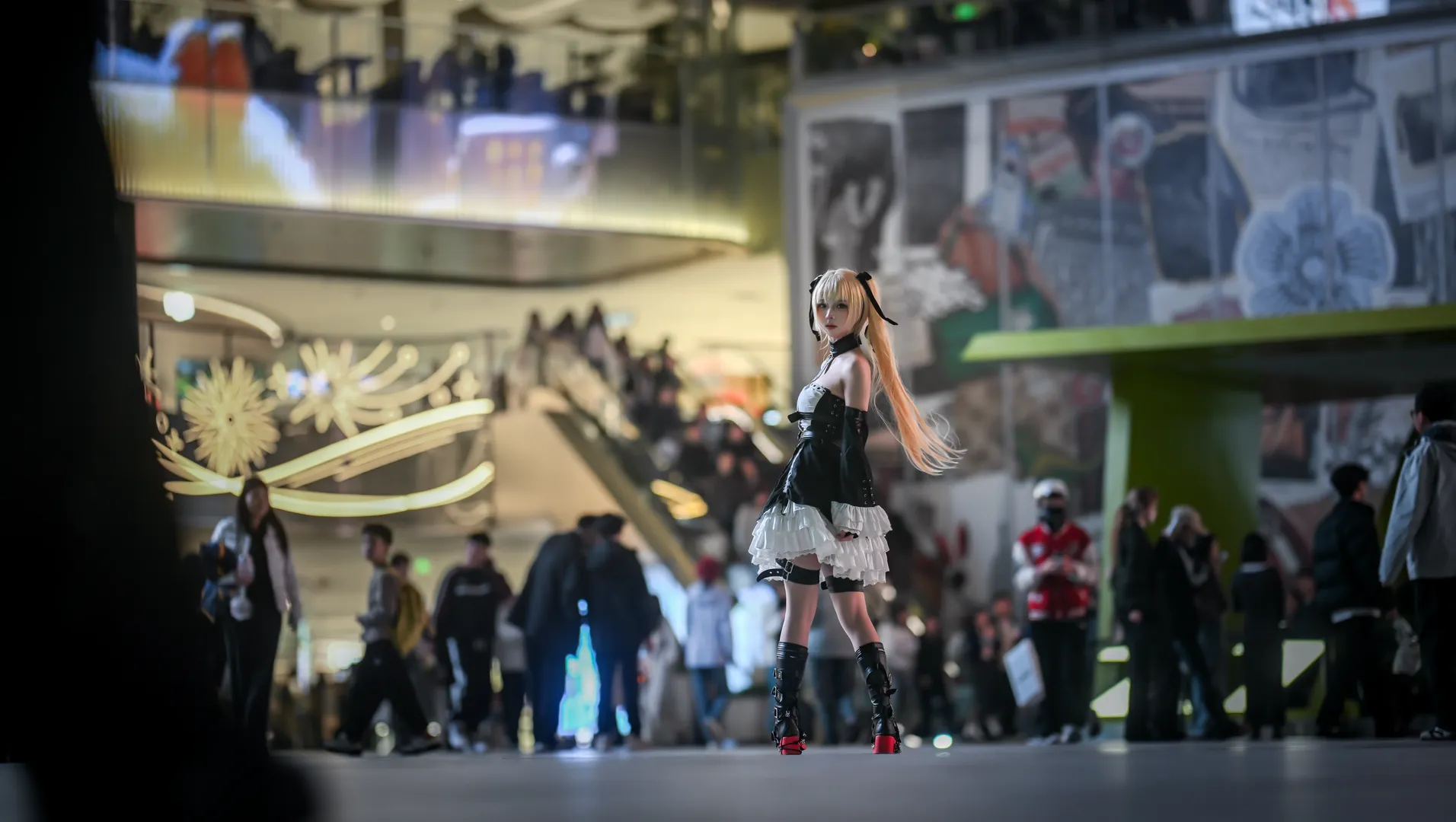 Anime-style photography, Night portrait, Marie Rose cosplay, Dead or Alive, Chongqing cosplay photography