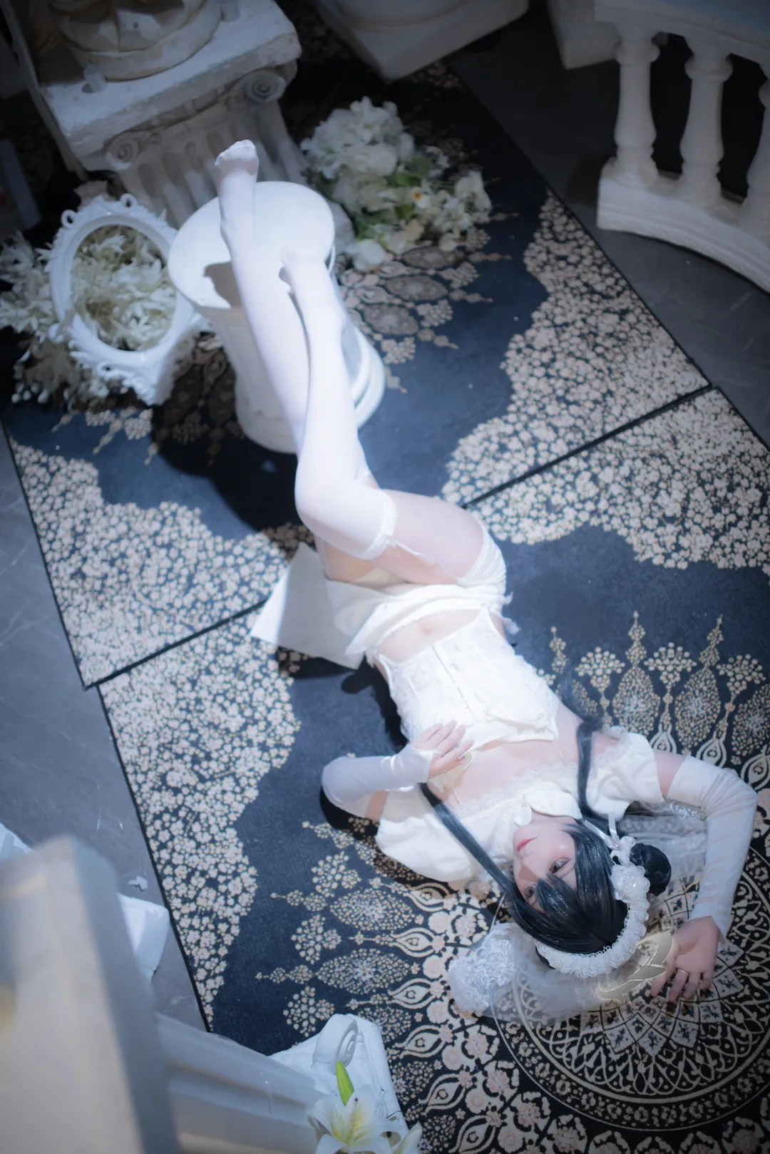 Anime-style photography, Blue Archive, Misaki cosplay, Church scene, Shiromuku style - Image 8