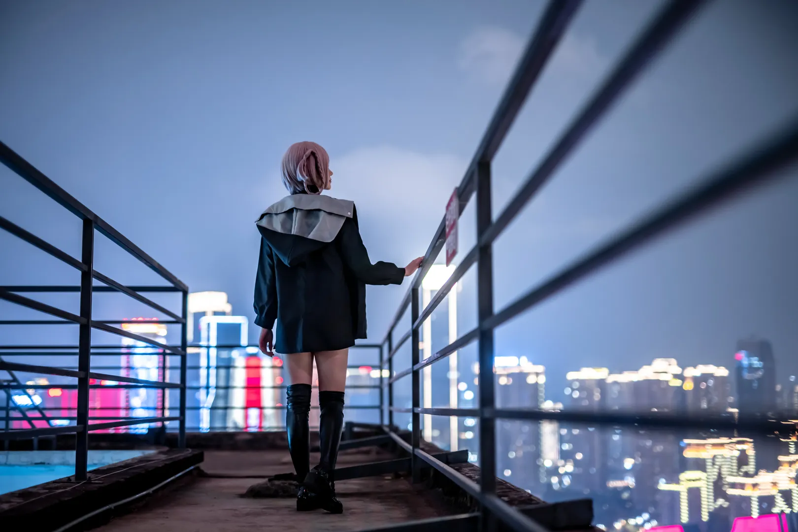 七草荠cos, 彻夜之歌, cosplay正片, 夜景人像摄影, 重庆拍照打卡 - 第9张