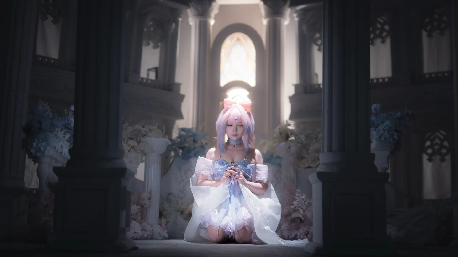 原神, 二次元摄影, 珊瑚宫心海cos, cosplay正片, 教堂氛围写真 - 第2张