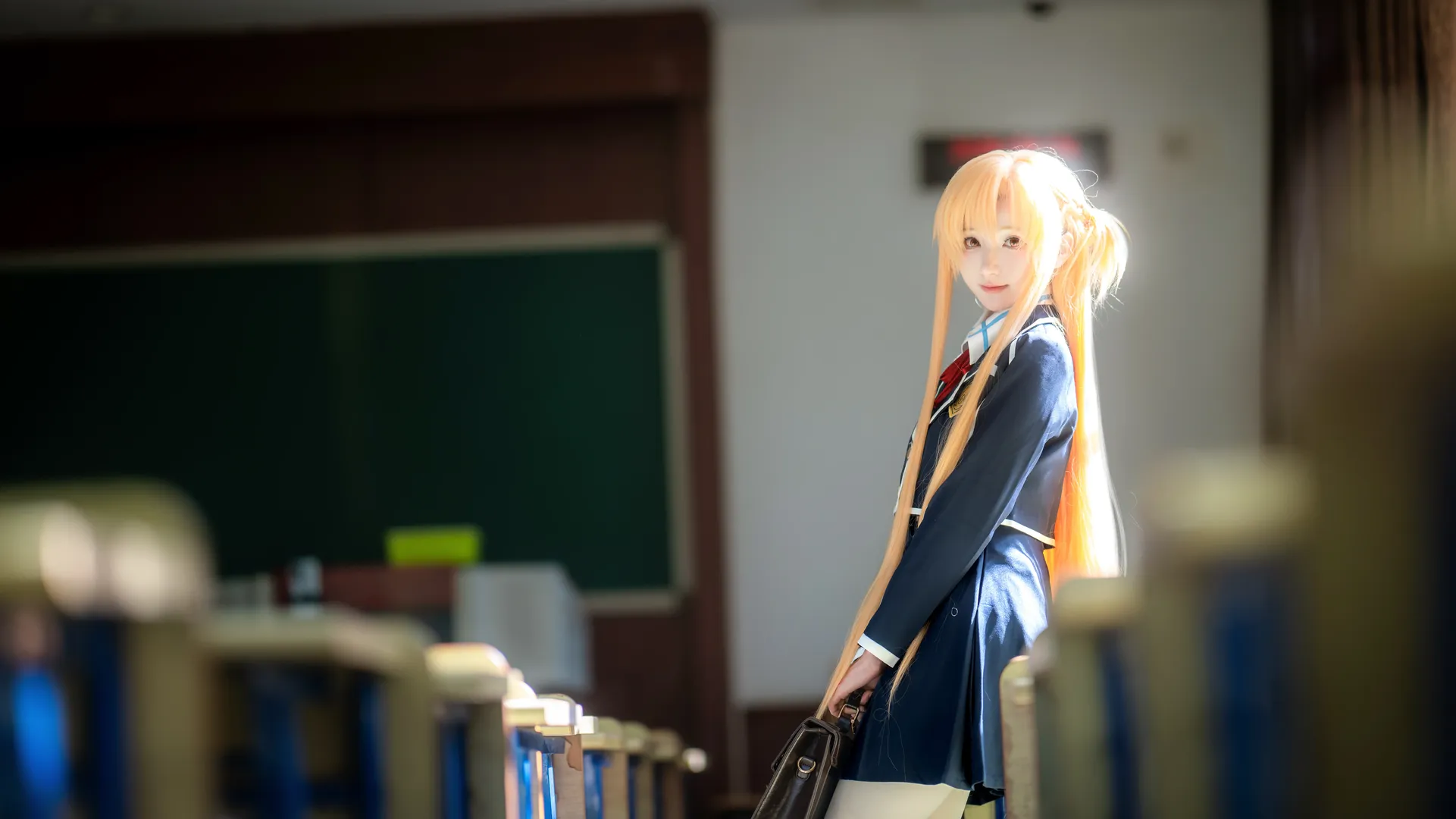 JK制服, 亚丝娜cos, 重庆约拍, 校园正片, 教室光影
