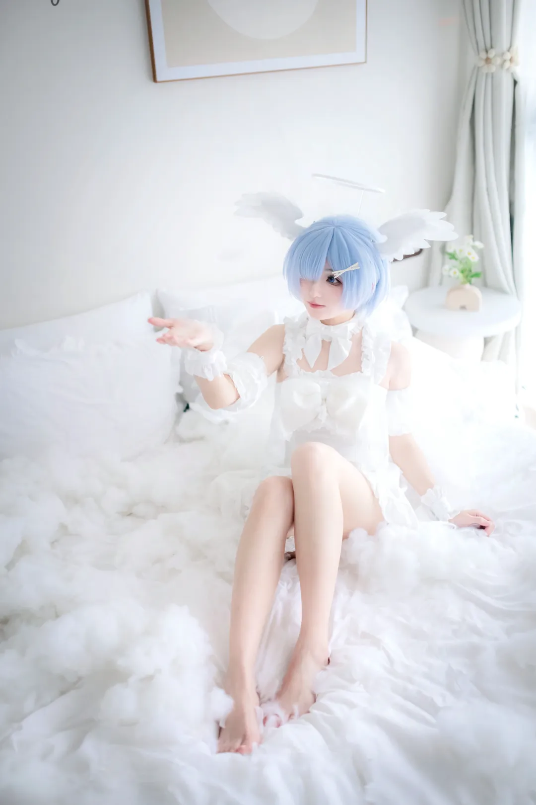 二次元撮影, Re:ゼロから始める異世界生活, レム コスプレ, コスプレ撮影, パジャマ天使 - 1枚目