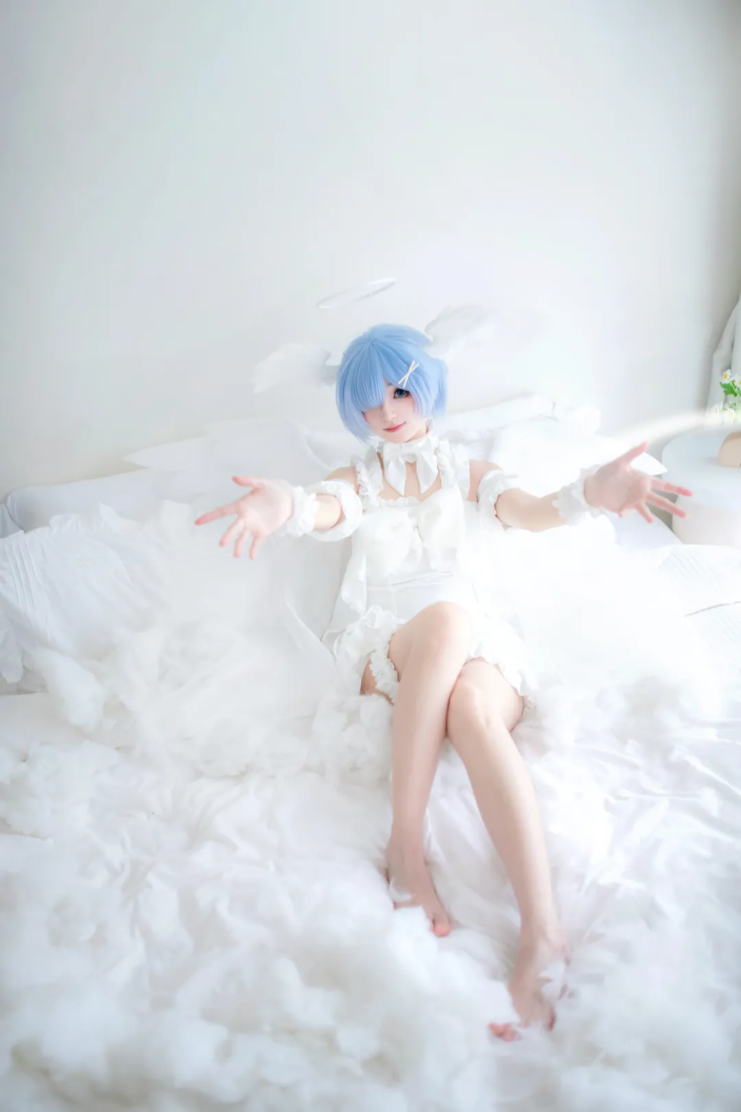 二次元撮影, Re:ゼロから始める異世界生活, レム コスプレ, コスプレ撮影, パジャマ天使 - 4枚目