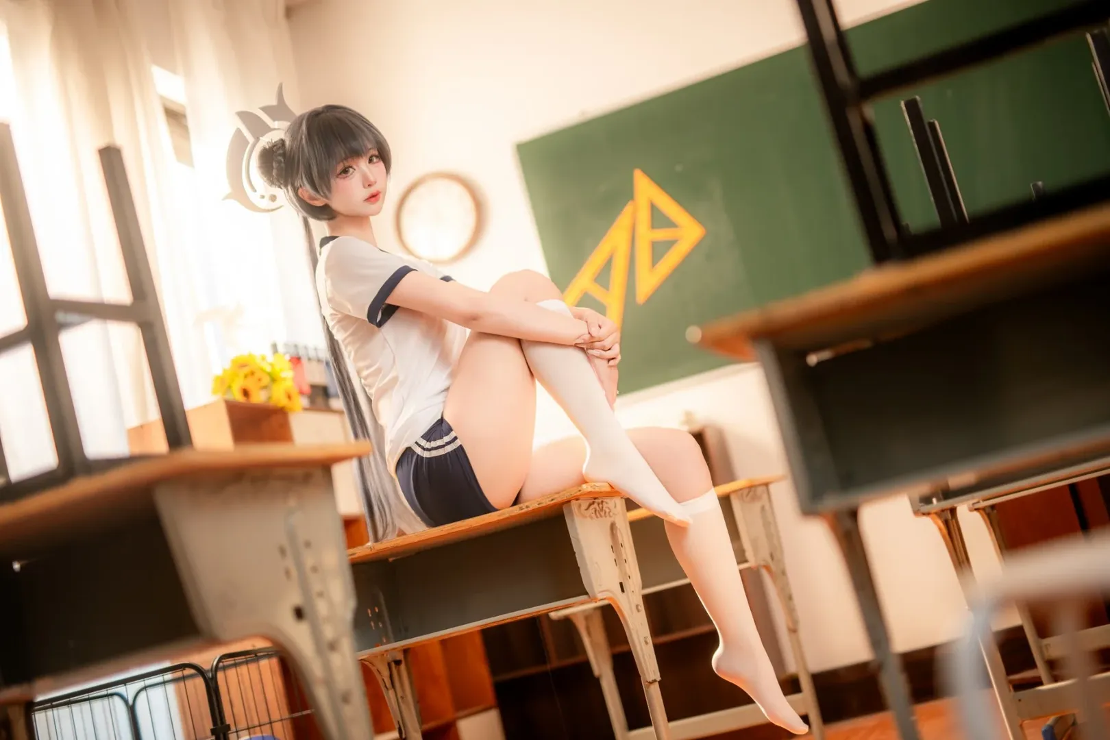 二次元, cosplay, 蔚蓝档案, 妃咲cos, 体操服 - 第3张
