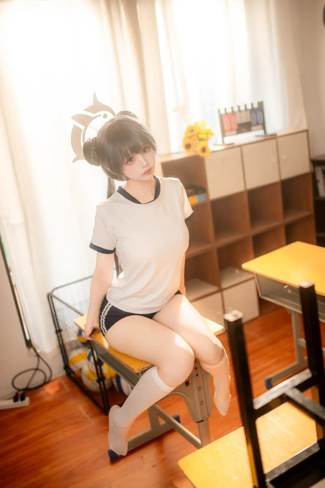 二次元, cosplay, 蔚蓝档案, 妃咲cos, 体操服 - 第4张