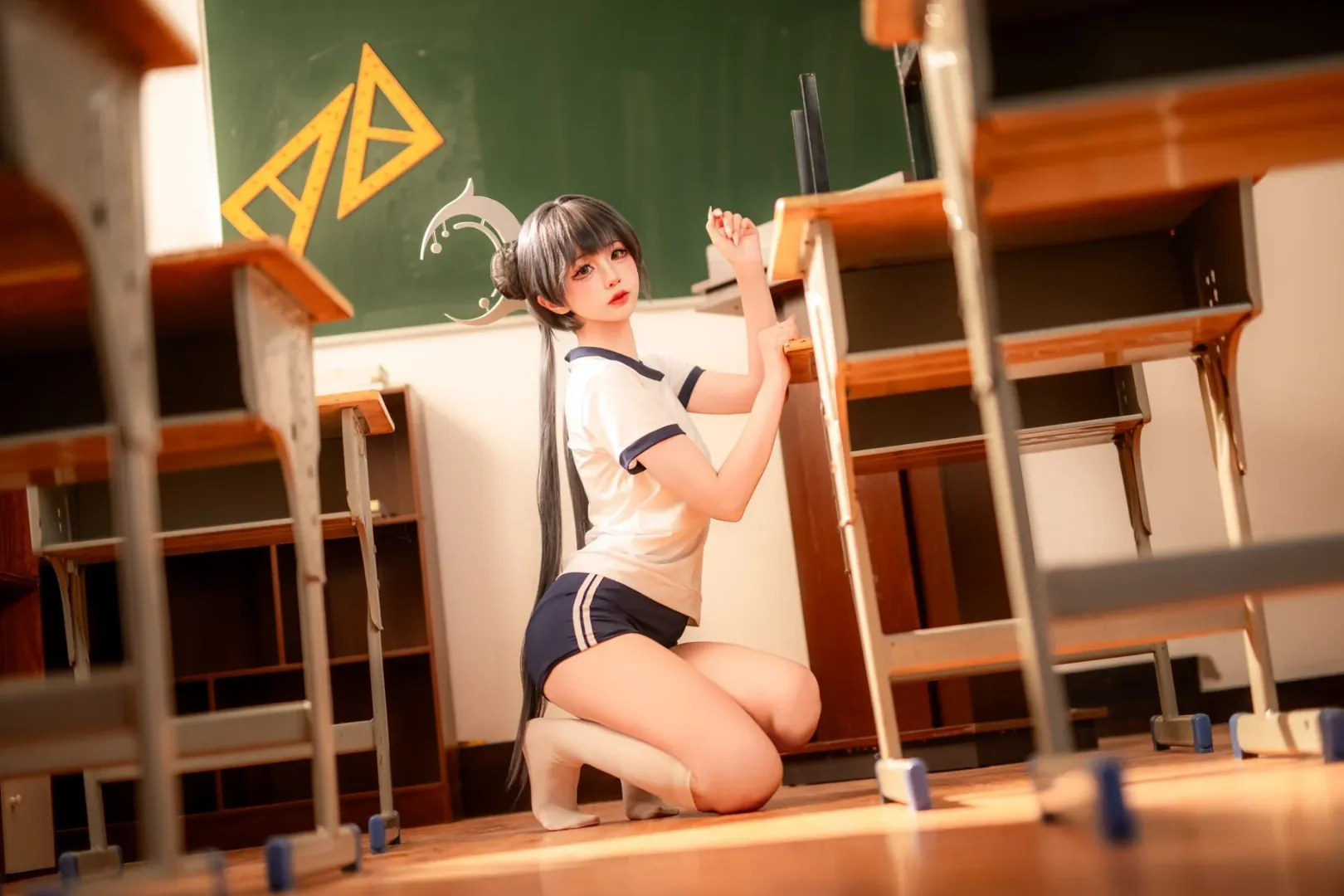 二次元, cosplay, 蔚蓝档案, 妃咲cos, 体操服 - 第6张