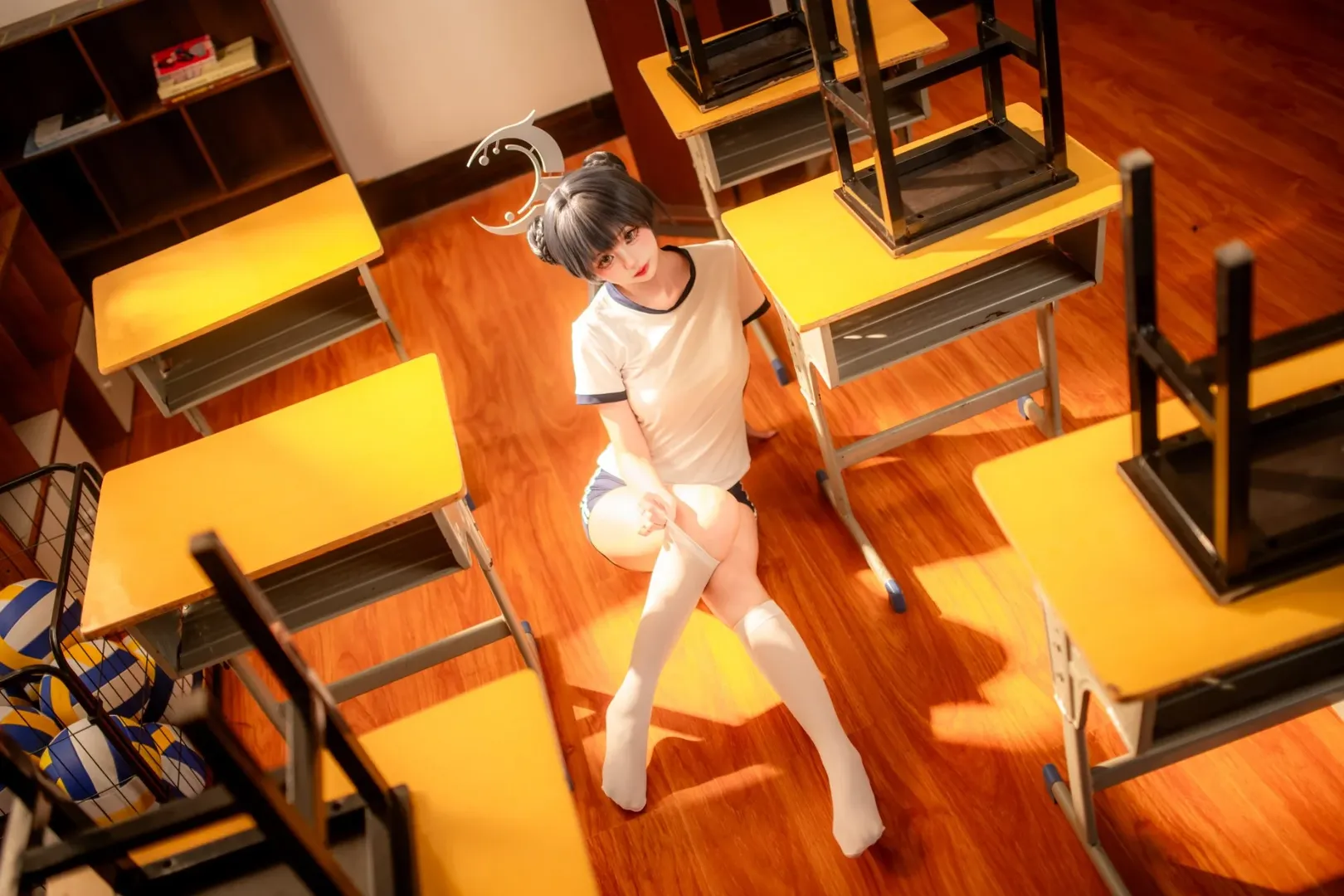 二次元, cosplay, 蔚蓝档案, 妃咲cos, 体操服 - 第7张