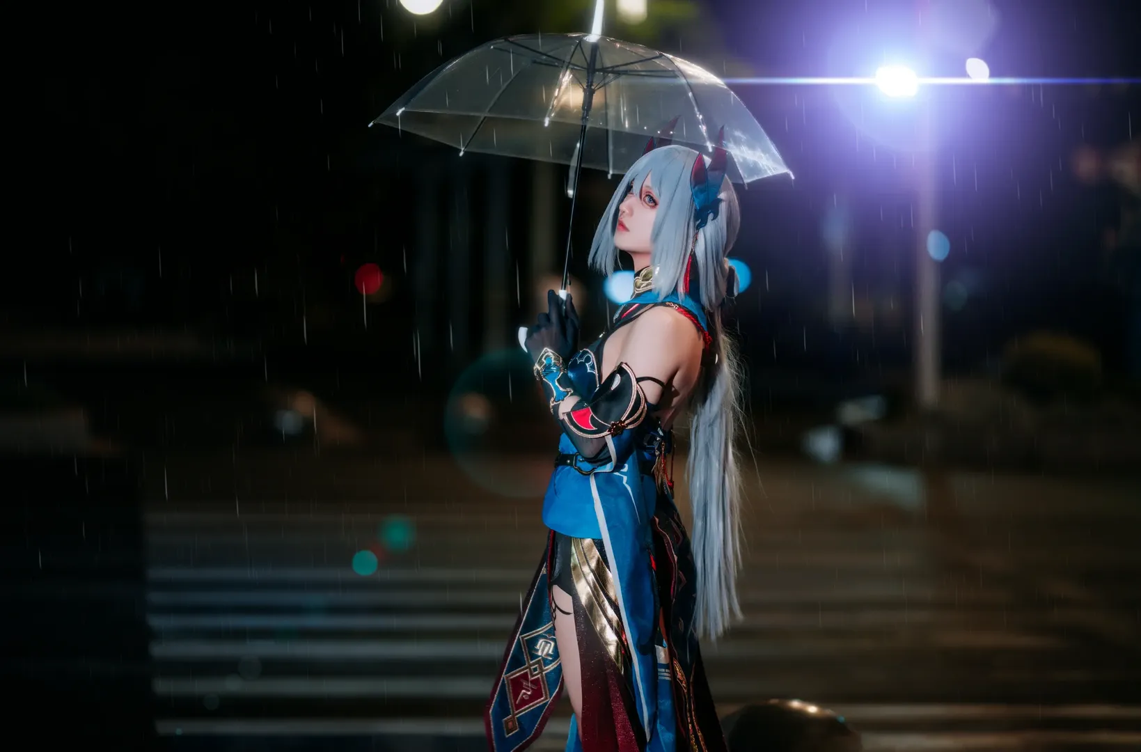 崩壊：スターレイル, 雰囲気のある写真, 夜景コスプレ, 黒タイツ コーデ, 寒鴉コスプレ - 4枚目
