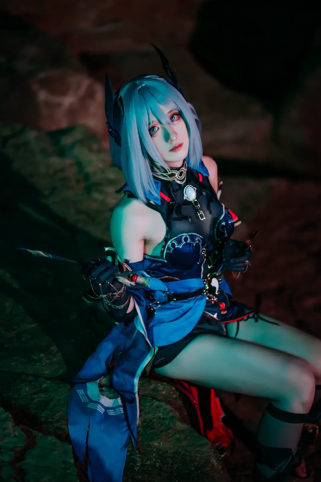 崩壊：スターレイル, 雰囲気のある写真, 夜景コスプレ, 黒タイツ コーデ, 寒鴉コスプレ - 5枚目