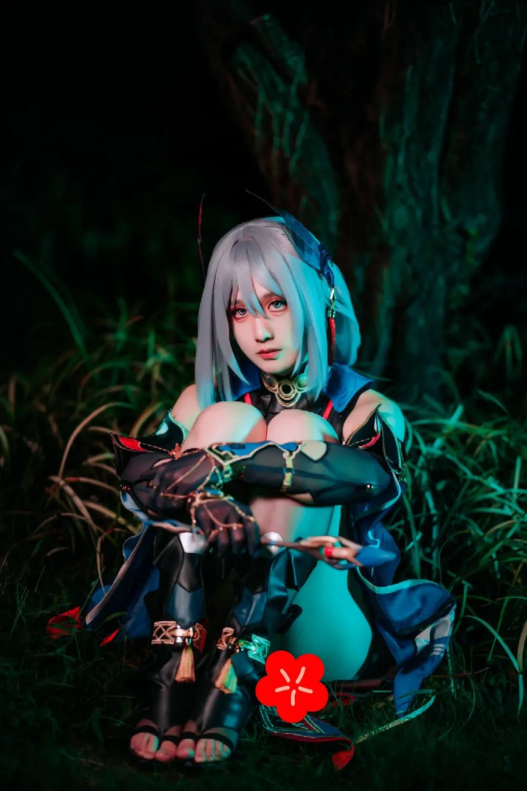 崩壊：スターレイル, 雰囲気のある写真, 夜景コスプレ, 黒タイツ コーデ, 寒鴉コスプレ - 9枚目