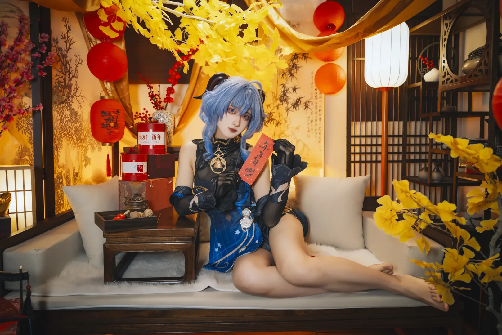 原神, 甘雨cos, 海灯节, 蓝发cos, 国风新年 - 第6张