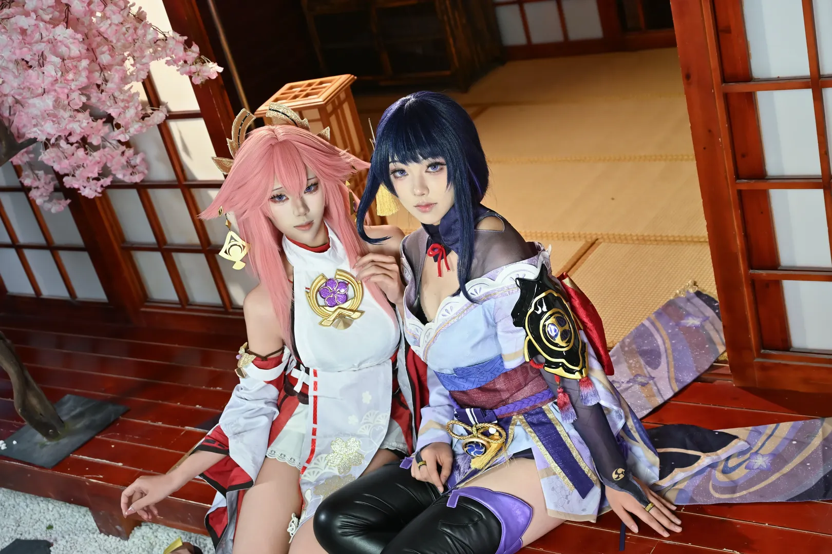 原神, 八重神子 コスプレ, 鳴神組, コスプレ撮影, 雷電将軍コスプレ - 7枚目