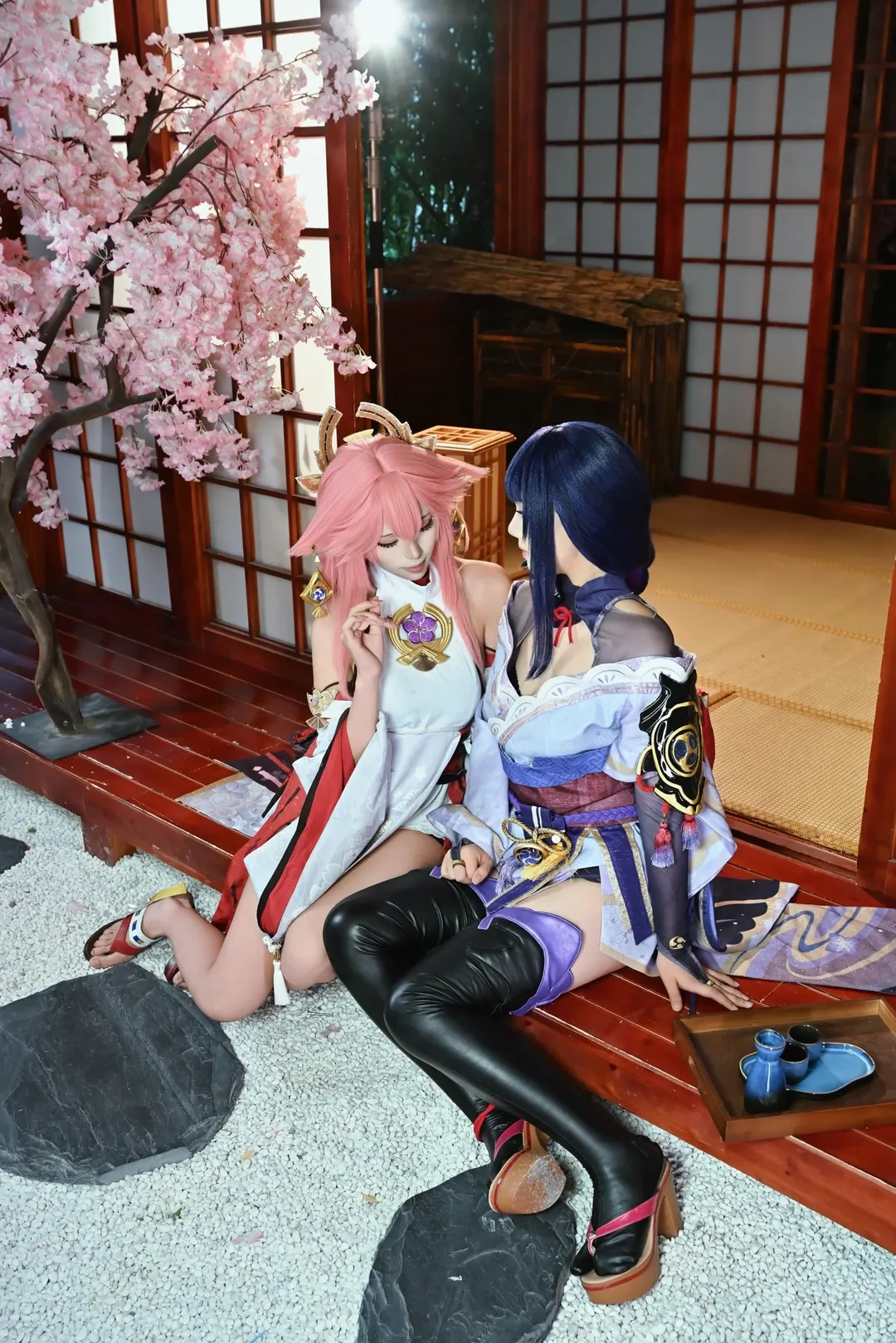 原神, 八重神子 コスプレ, 鳴神組, コスプレ撮影, 雷電将軍コスプレ - 8枚目