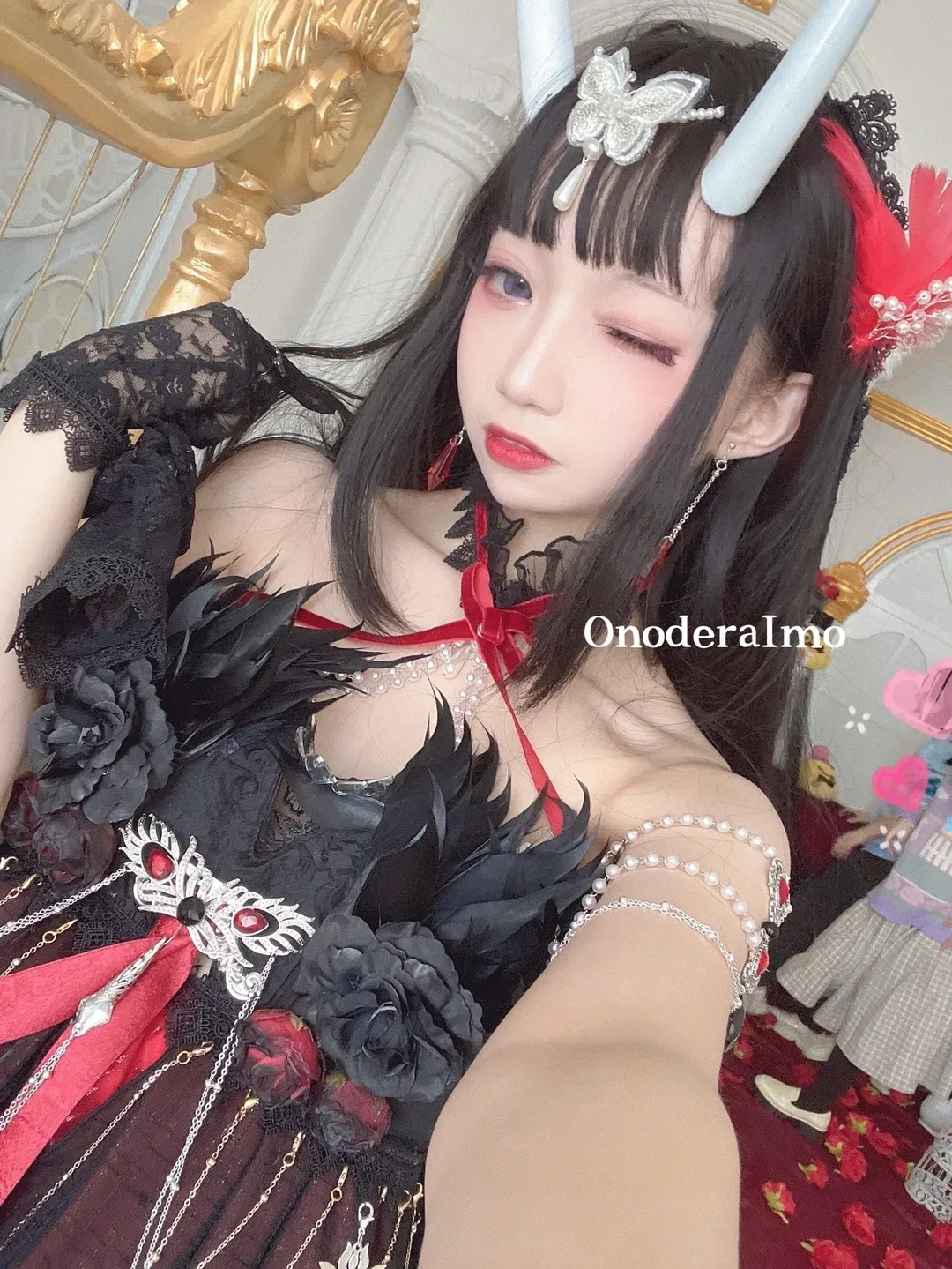 碧蓝航线, 能代cos, 二次元cos, 红黑配色, 花嫁cosplay - 第1张