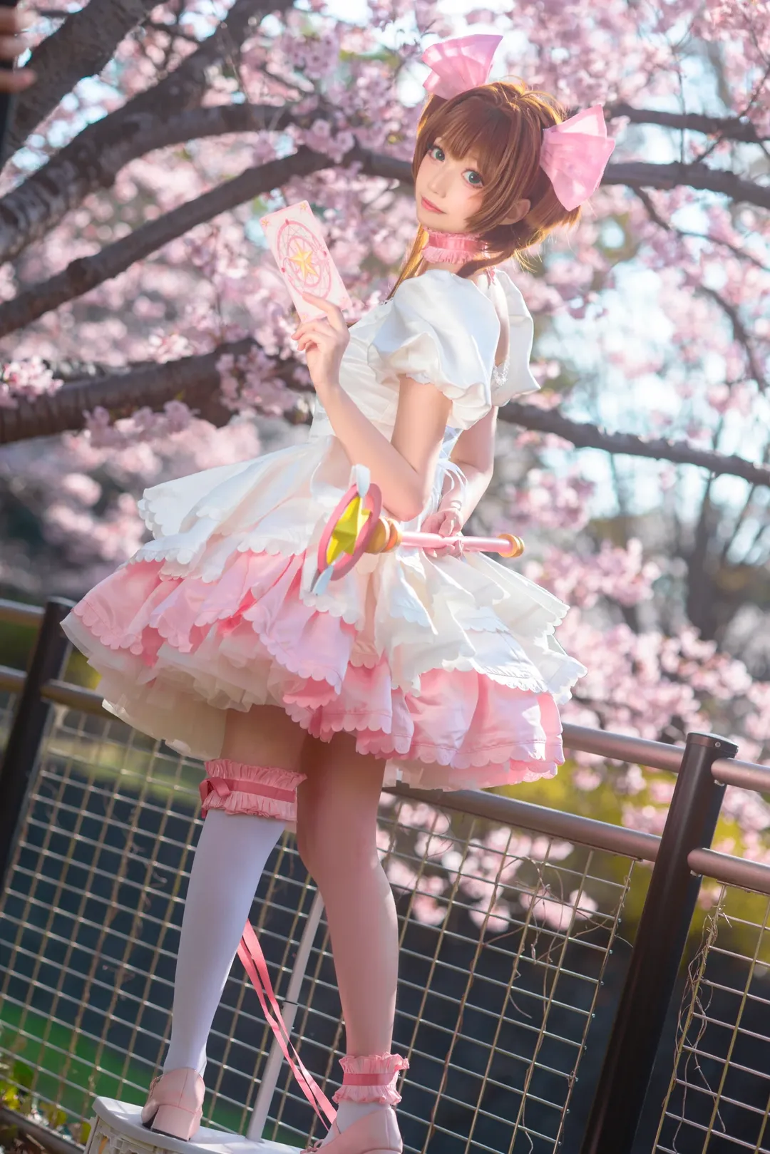 二次元少女, 木之本樱cos, 魔卡少女樱, 樱花季cos, 春天氛围感