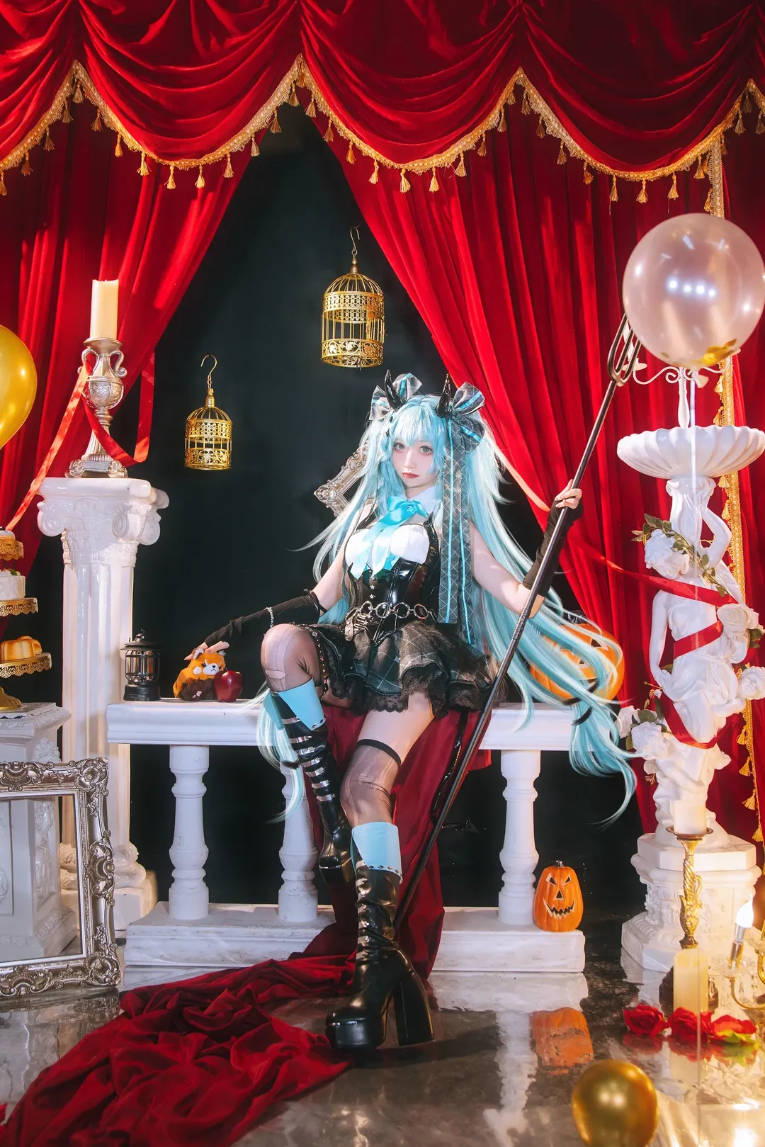初音未来, 初音未来cos, cosplay摄影, 万圣节cosplay, 哥特风少女