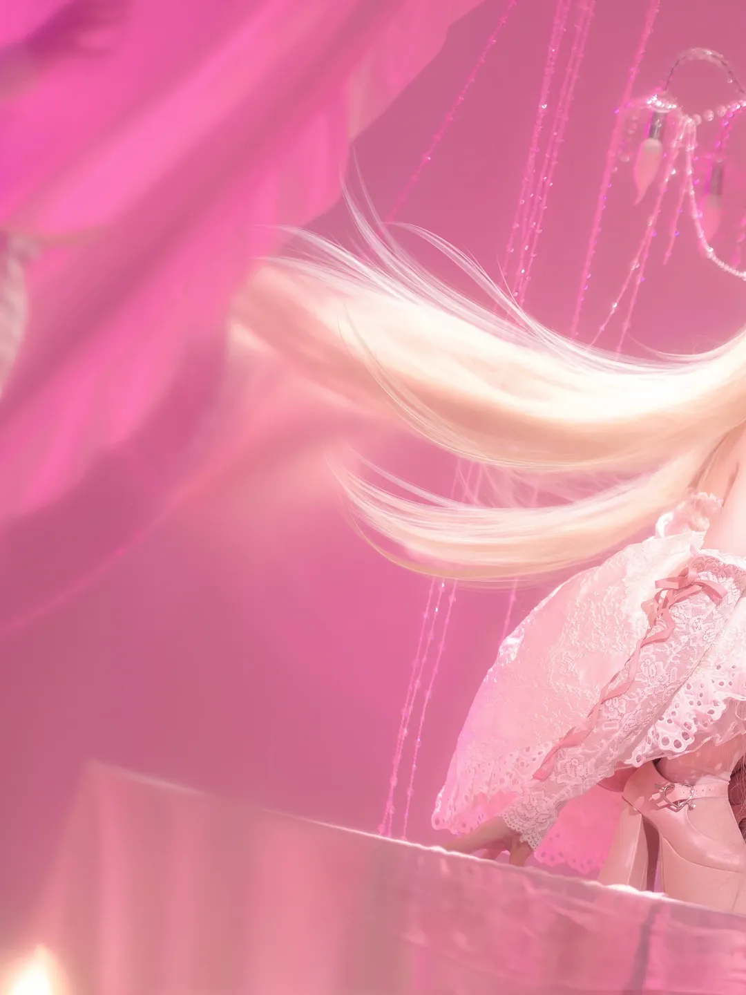 二次元cosplay, 小叽cos, 人形电脑天使心, 蕾丝洋装, 梦幻粉系摄影 - 第2张