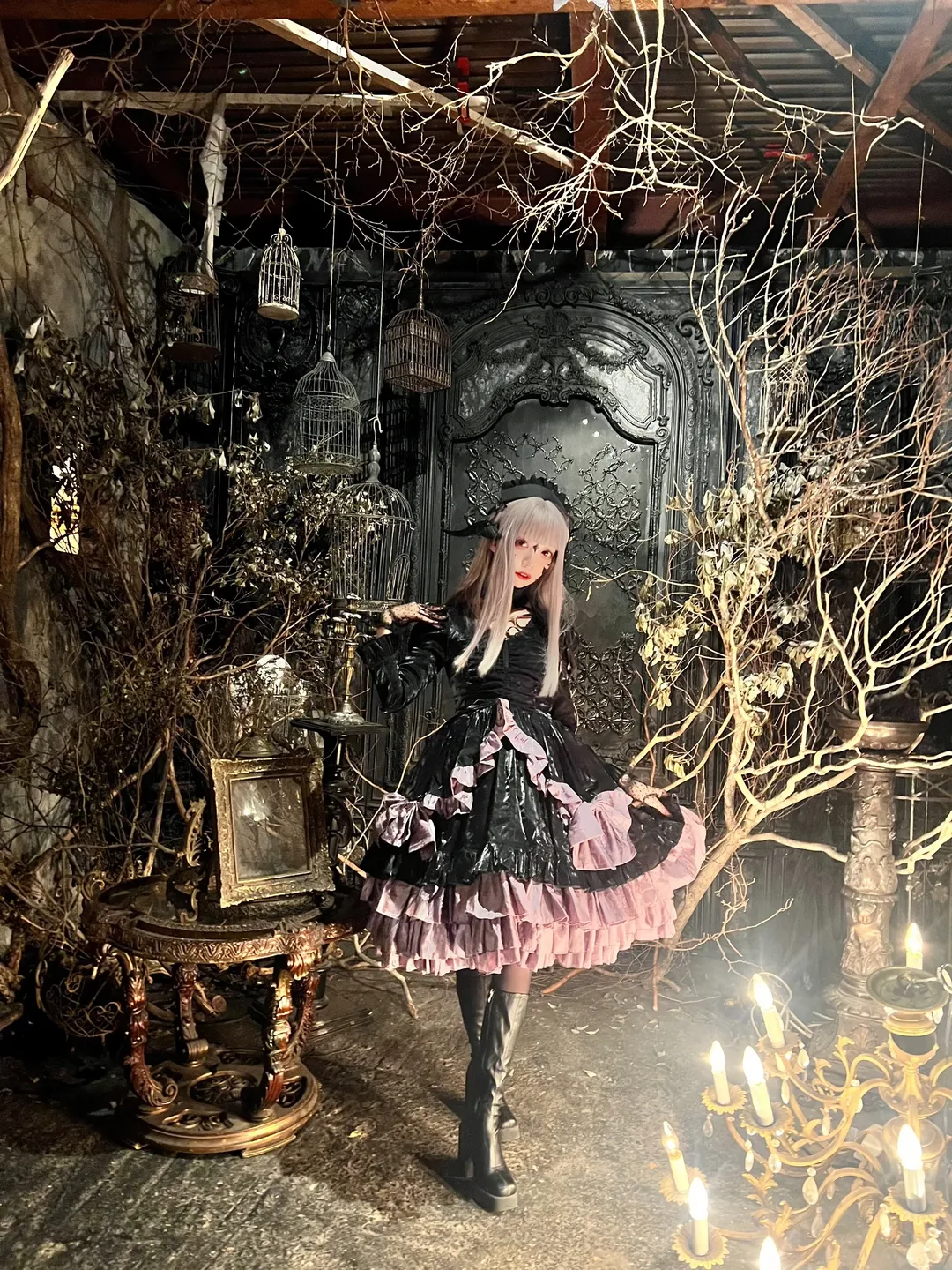 Gothic Lolita, Dragon Girl cosplay, Final Fantasy XIV, DIY props, Au Ra witch cosplay