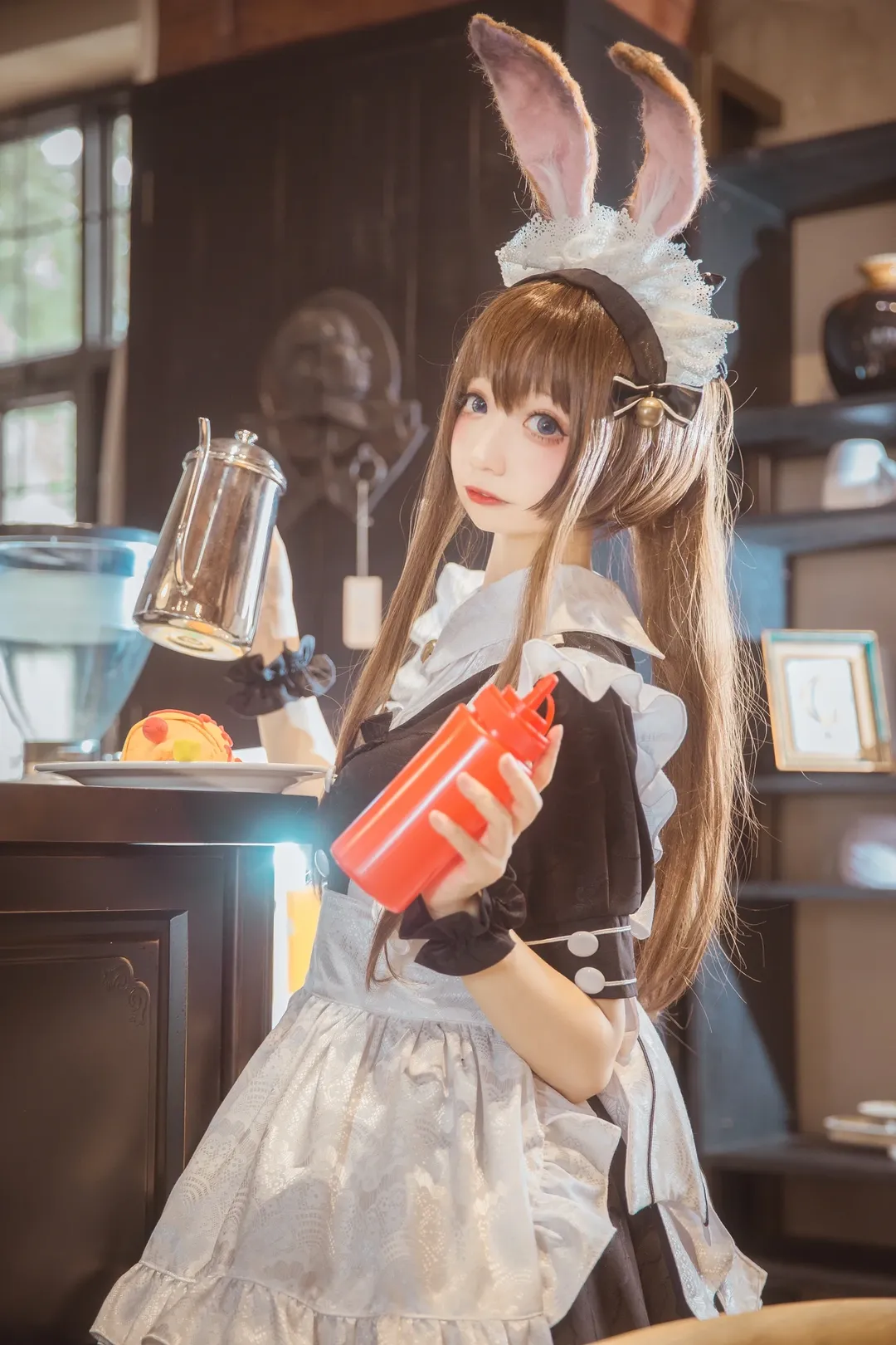 明日方舟, 阿米娅cos, cosplay摄影, 女仆装cos, 兔耳娘 - 第7张