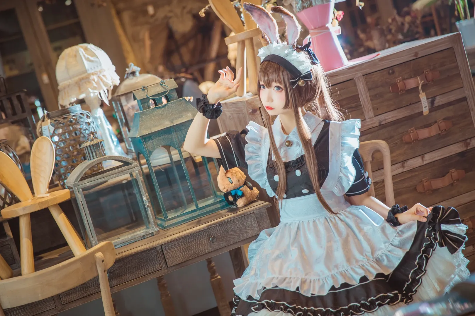 明日方舟, 阿米娅cos, cosplay摄影, 女仆装cos, 兔耳娘 - 第9张