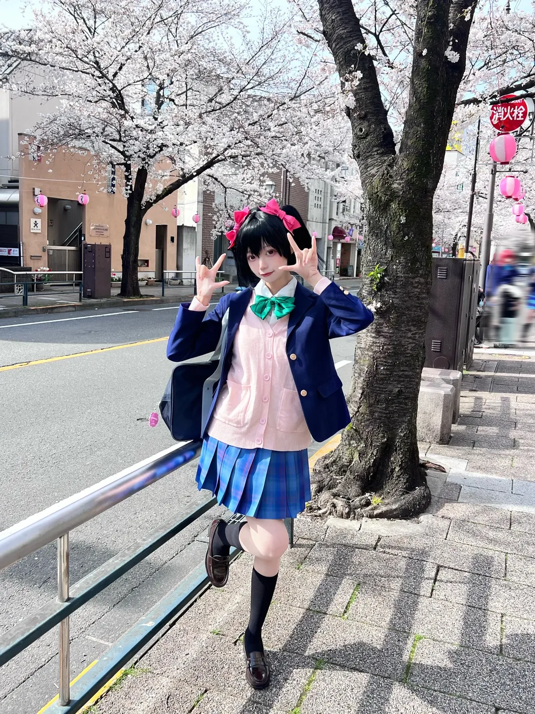 JK制服, LoveLive, 樱花外景, 矢泽妮可cos, 校园偶像
