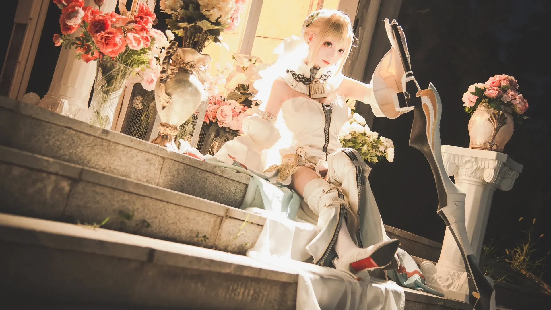 角色扮演, Fate/Grand Order, Cosplay摄影, 尼禄花嫁cos, 实景外拍 - 第11张