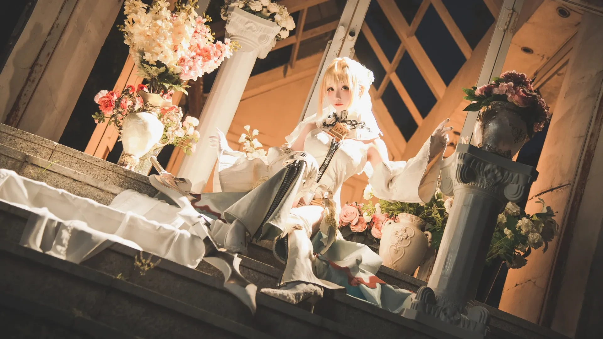 角色扮演, Fate/Grand Order, Cosplay摄影, 尼禄花嫁cos, 实景外拍 - 第5张