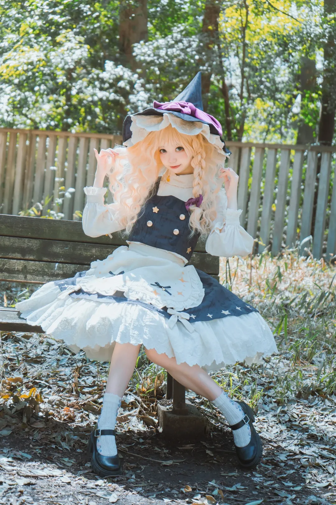 东方Project, 雾雨魔理沙cos, cosplay摄影, 森林外景, 樱花难民 - 第1张