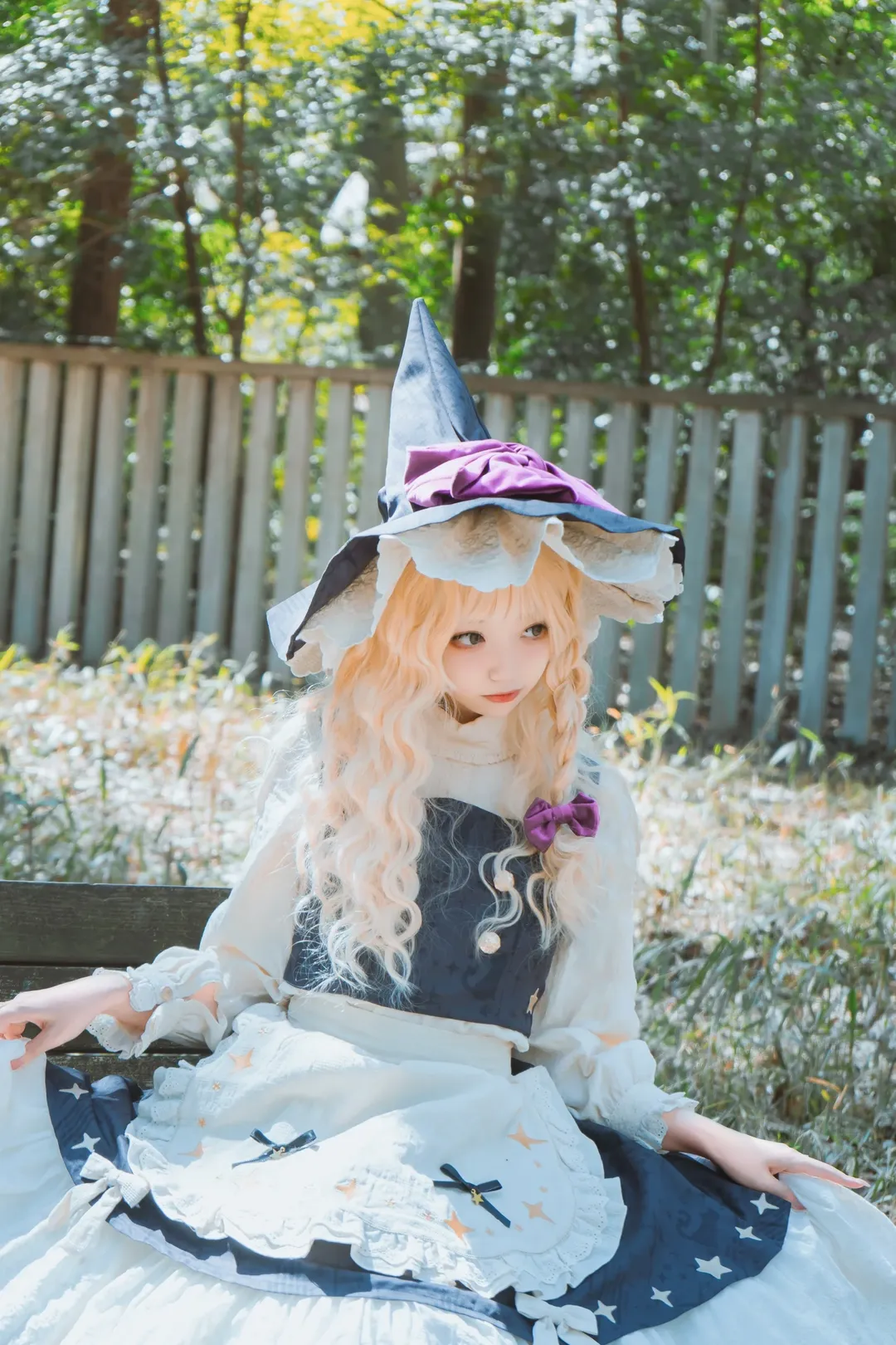 东方Project, 雾雨魔理沙cos, cosplay摄影, 森林外景, 樱花难民 - 第3张