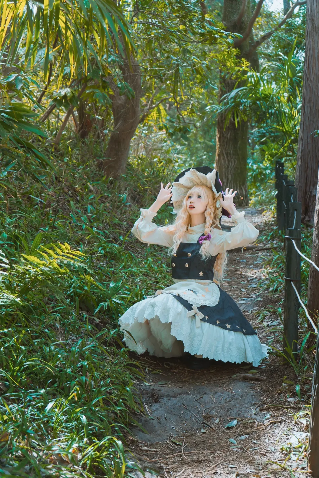 东方Project, 雾雨魔理沙cos, cosplay摄影, 森林外景, 樱花难民 - 第4张