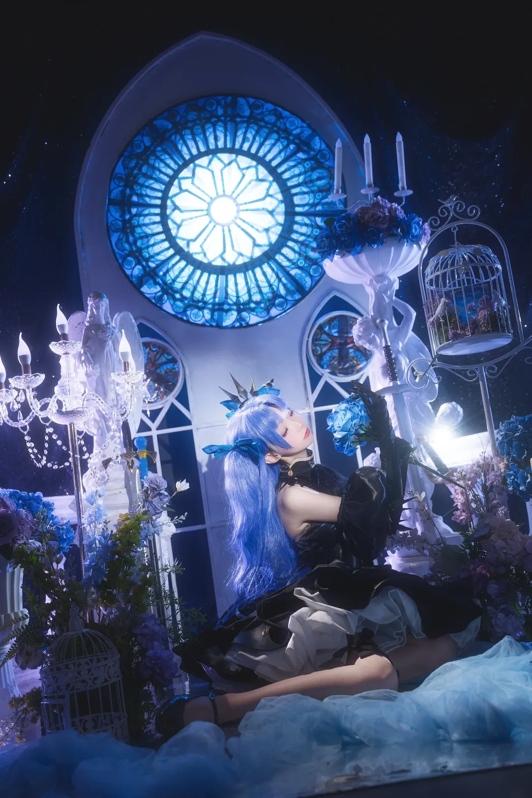 Fate/Grand Order, cosplay摄影, 蓝发双马尾, 宇宙艾蕾cos, 哥特礼服 - 第2张
