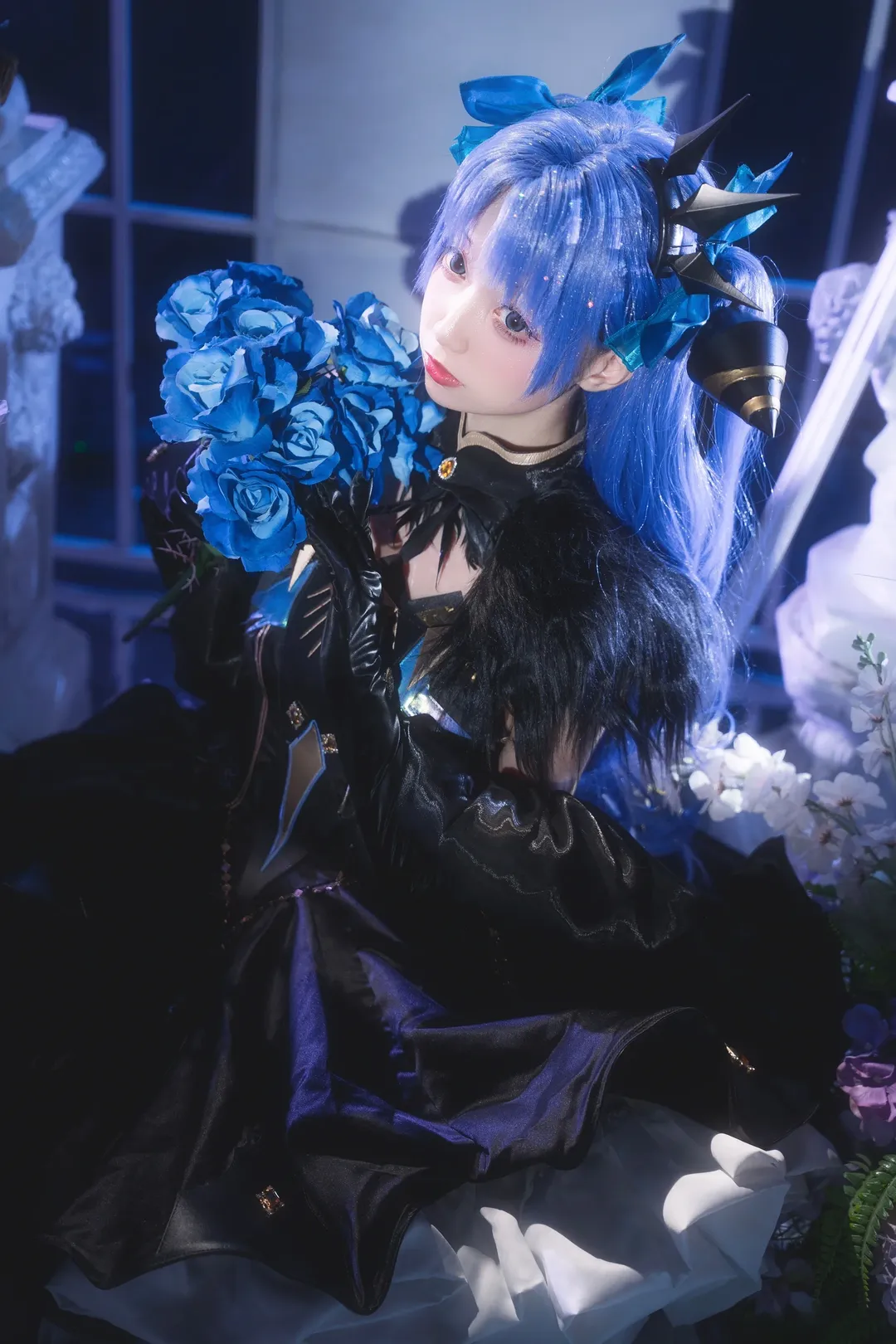 Fate/Grand Order, cosplay摄影, 蓝发双马尾, 宇宙艾蕾cos, 哥特礼服 - 第6张