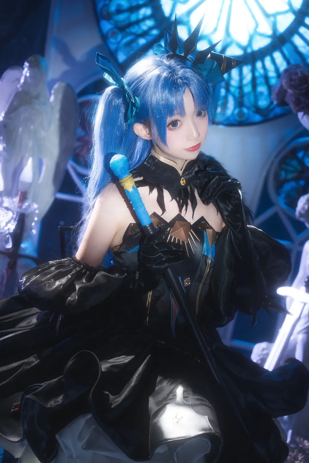 Fate/Grand Order, cosplay摄影, 蓝发双马尾, 宇宙艾蕾cos, 哥特礼服 - 第7张