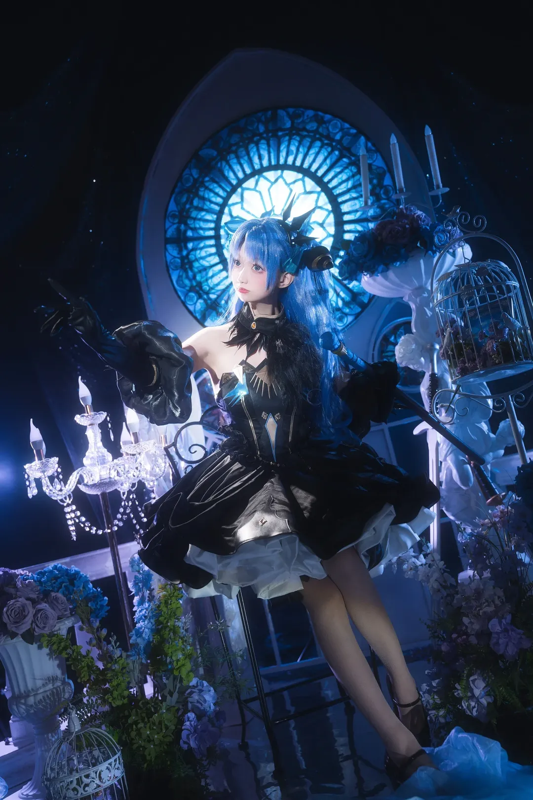 Fate/Grand Order, cosplay摄影, 蓝发双马尾, 宇宙艾蕾cos, 哥特礼服 - 第8张