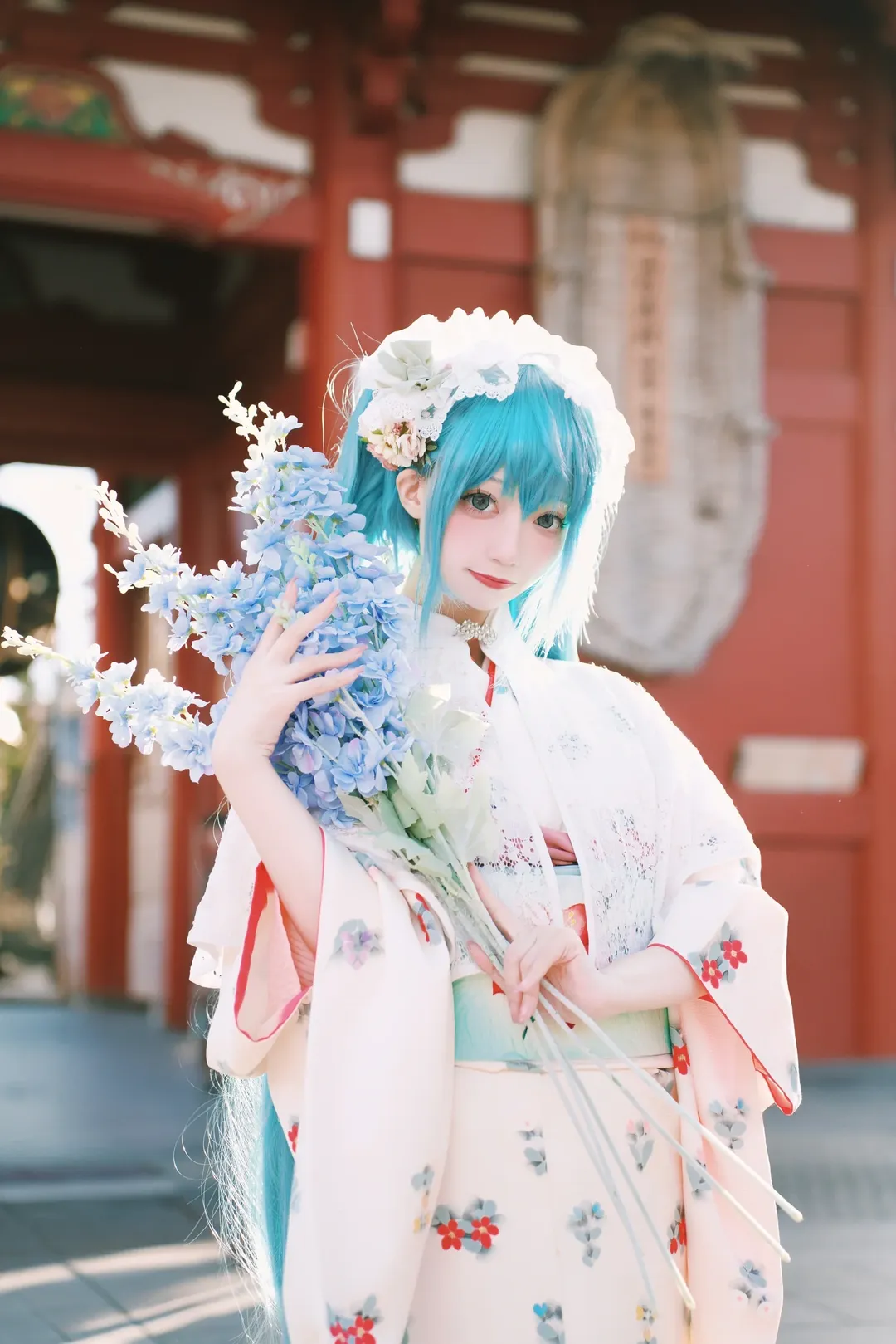 初音未来, 初音未来cos, 日系摄影, 和服私设, 浅草寺 - 第1张