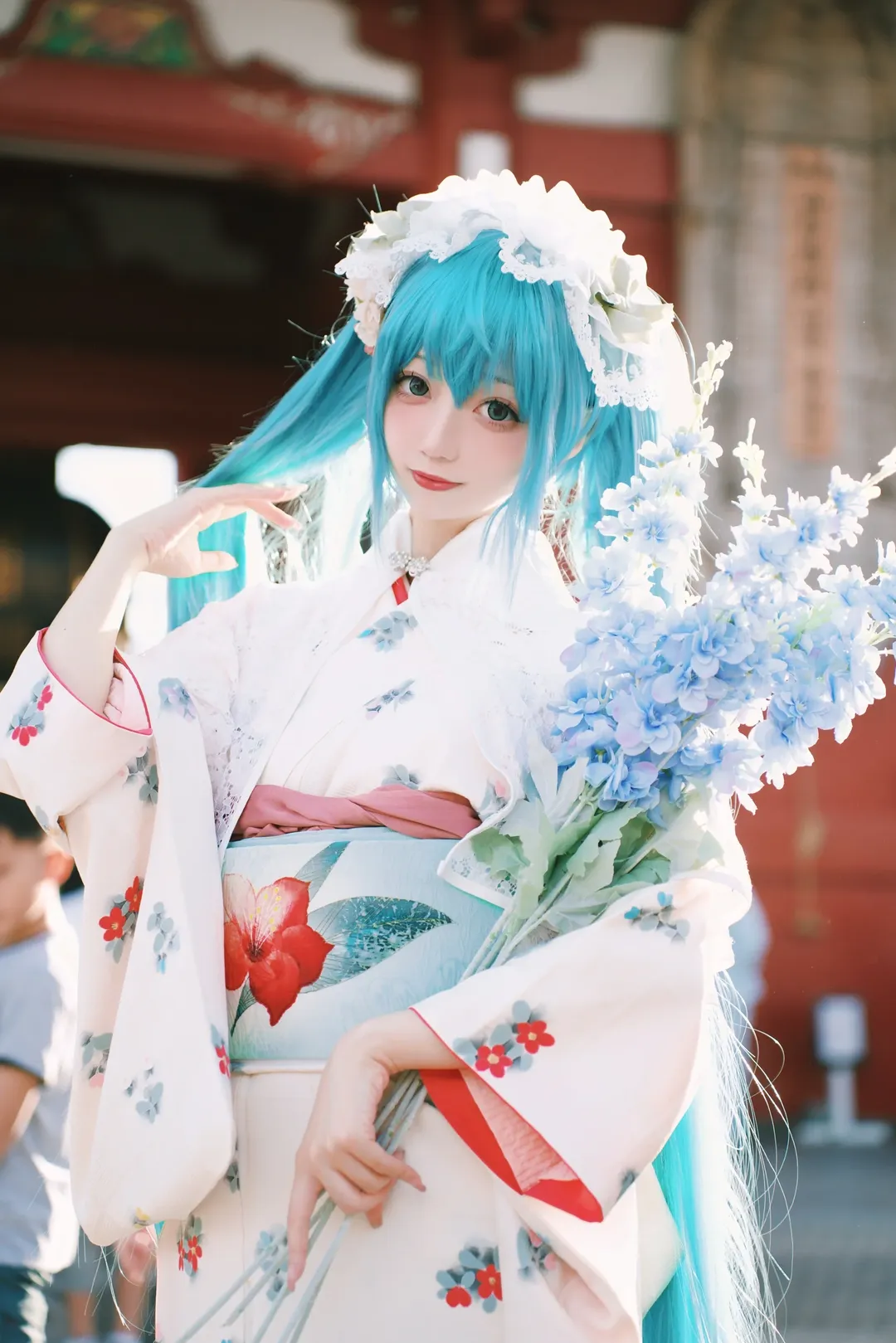 初音未来, 初音未来cos, 日系摄影, 和服私设, 浅草寺