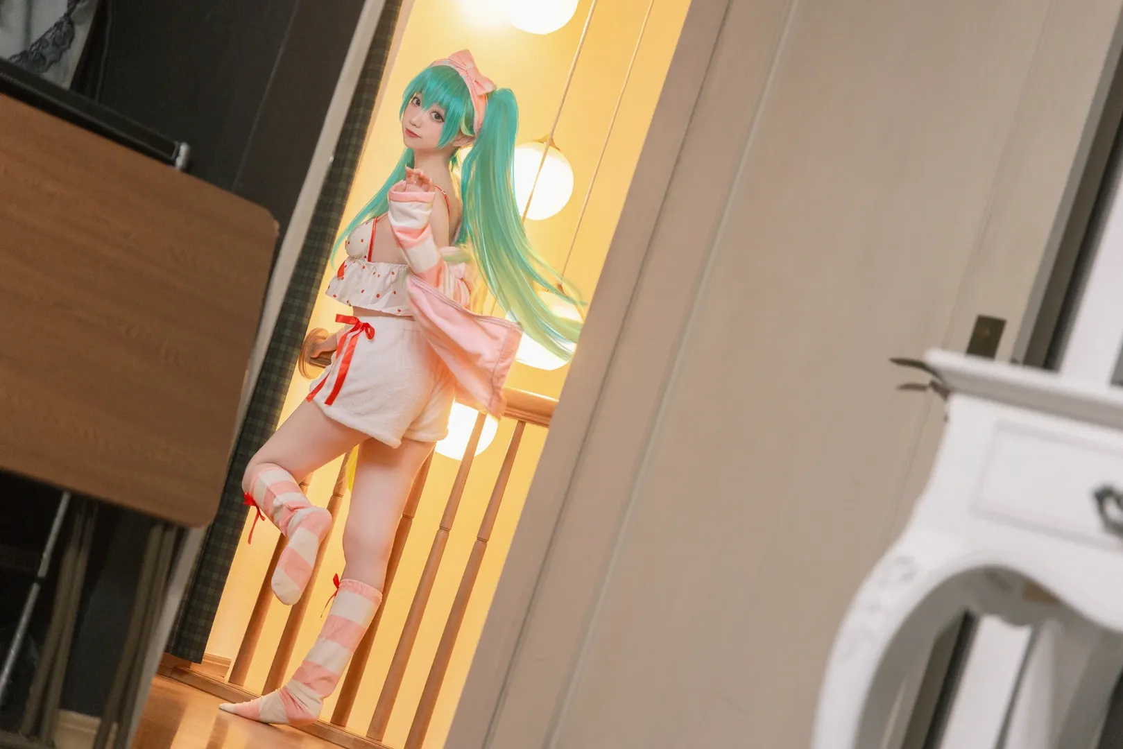 初音未来cos, 居家风, cosplay日常, 双马尾, VOCALOID - 第5张