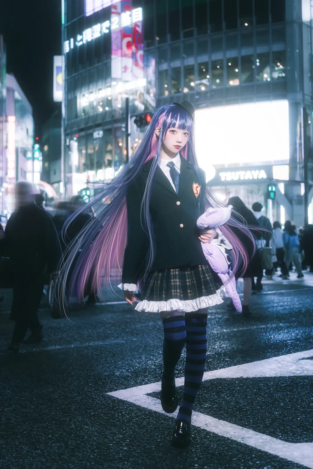 手工道具, 吊带袜天使, Stockingcos, 街拍Cosplay, 日系夜景 - 第1张