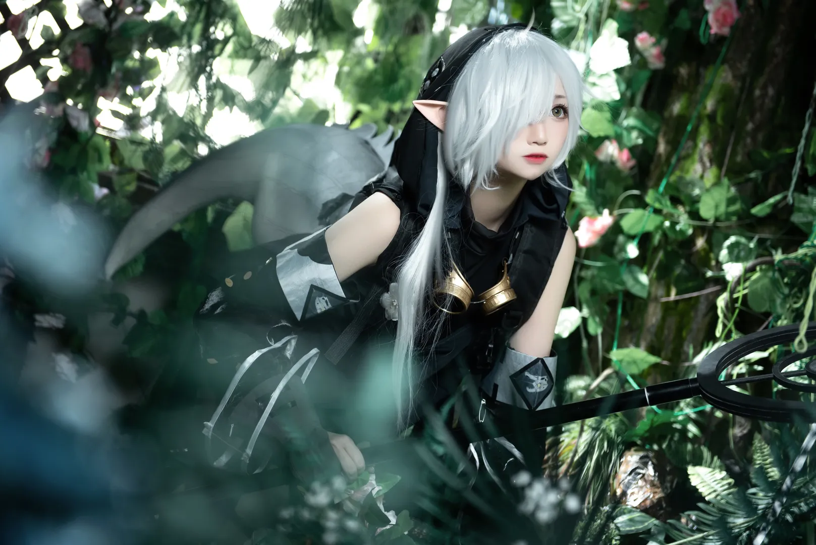 明日方舟, cosplay摄影, 森林外景, 精灵耳妆造, 特米米cos - 第3张