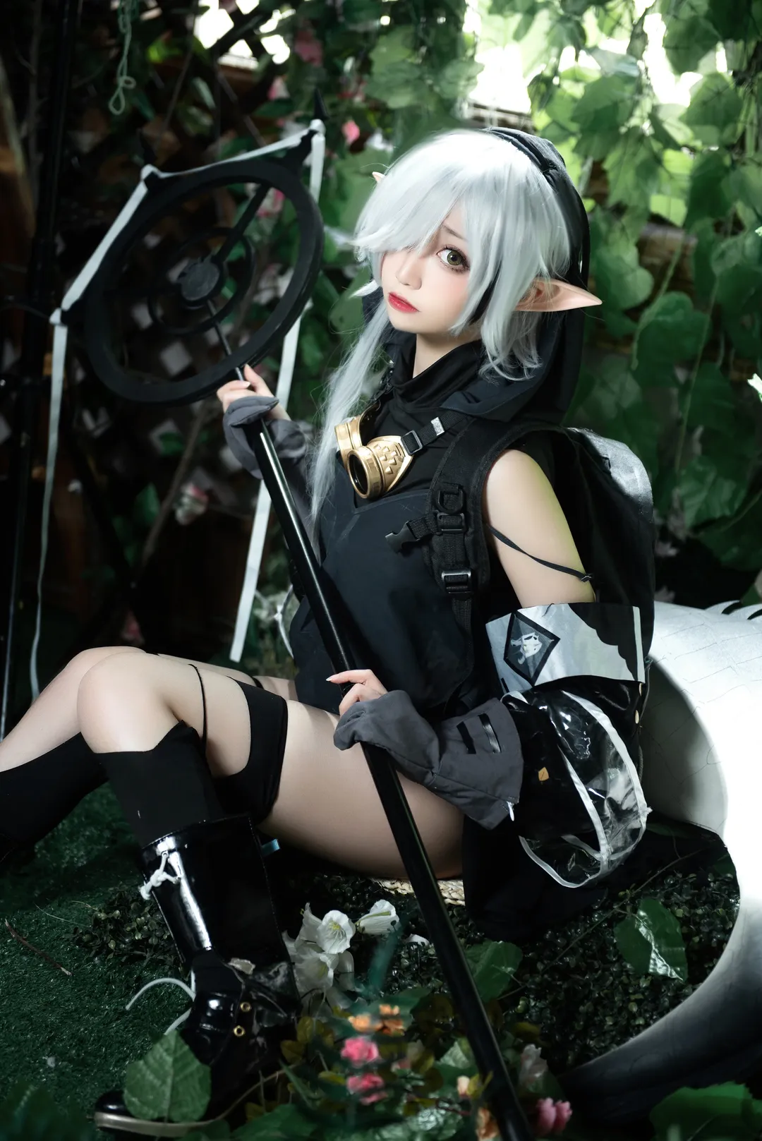 明日方舟, cosplay摄影, 森林外景, 精灵耳妆造, 特米米cos