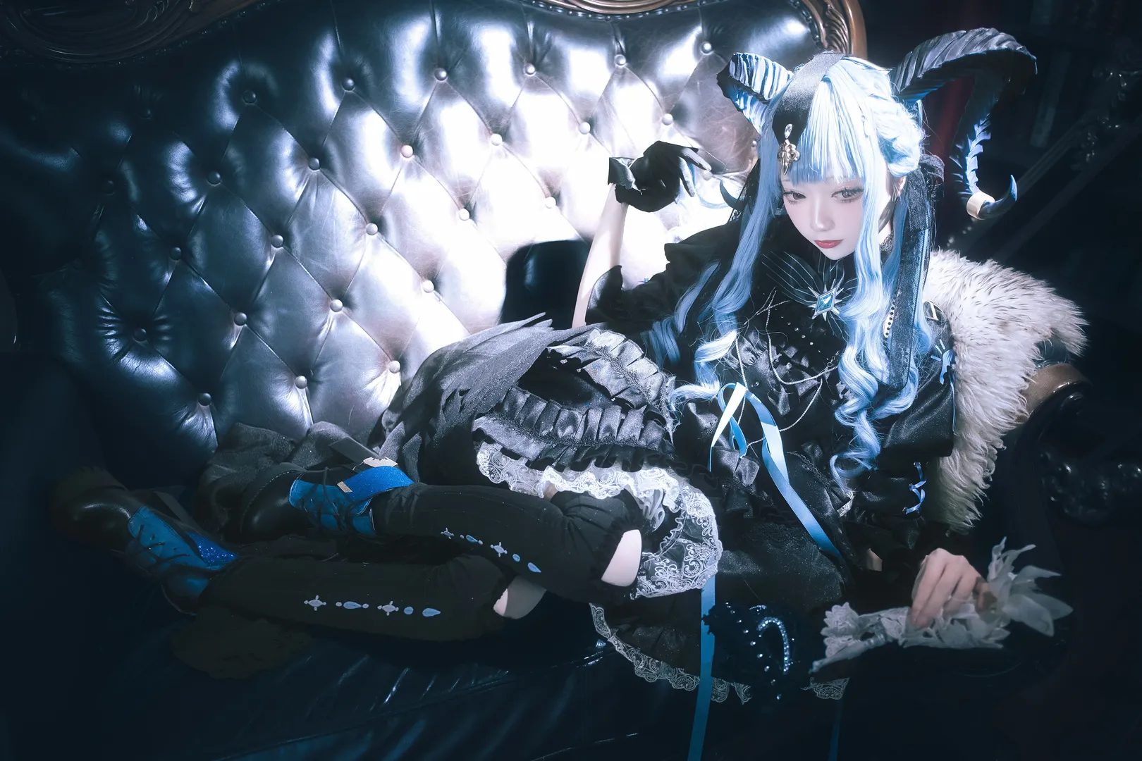 丰川祥子cos, 明日方舟, 哥特风cosplay, 钢琴写真, avemujica - 第10张