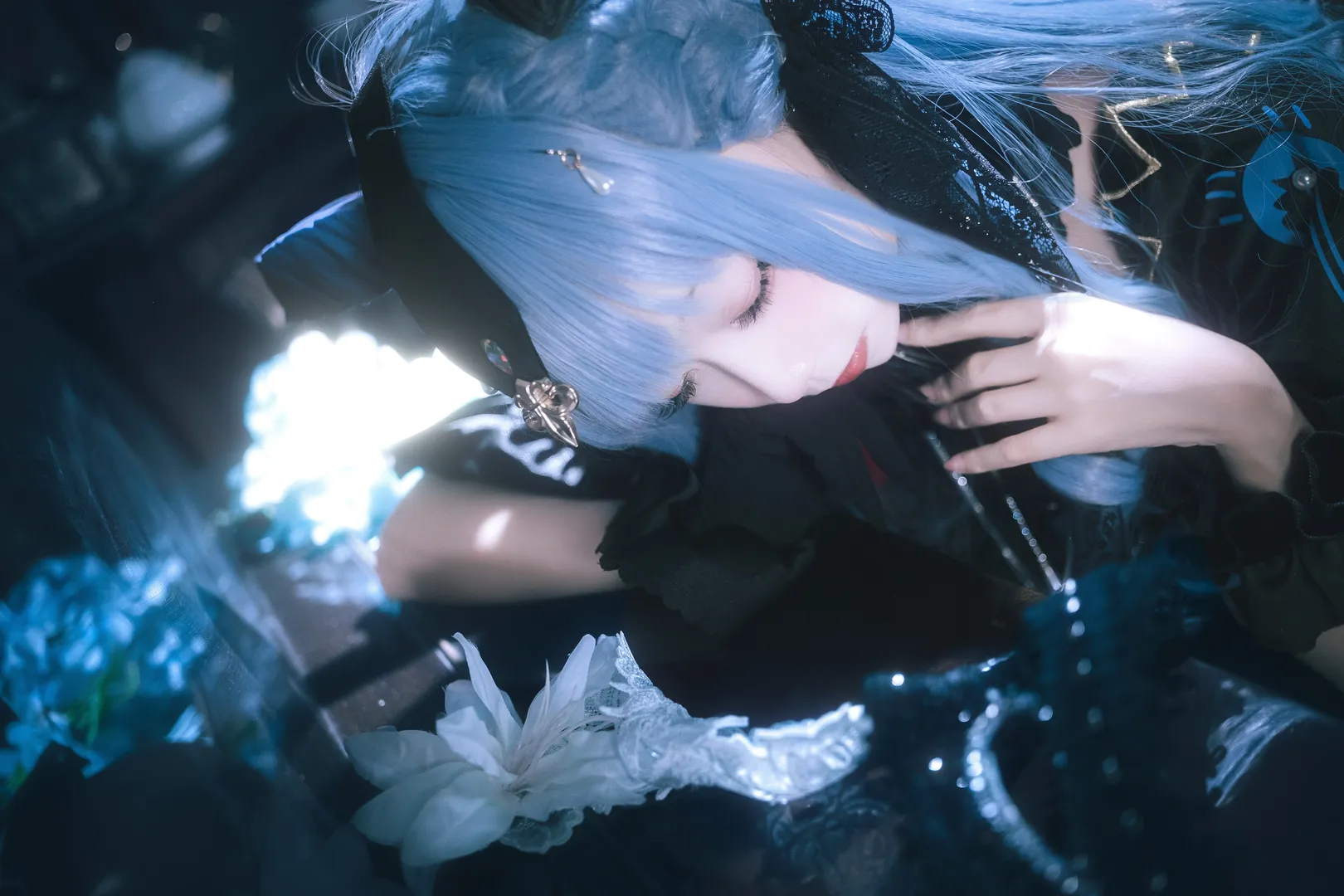 丰川祥子cos, 明日方舟, 哥特风cosplay, 钢琴写真, avemujica - 第6张