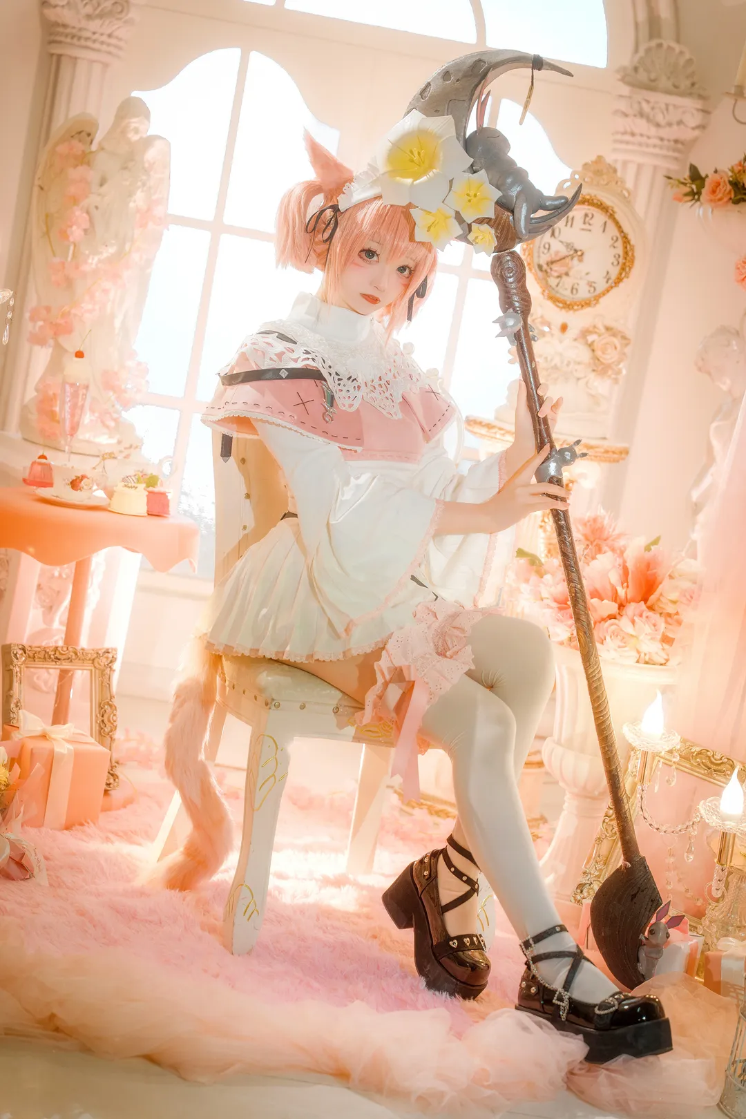cosplay摄影, 最终幻想14, 白魔小猫cos, 猫娘Coser, 白魔法师 - 第1张