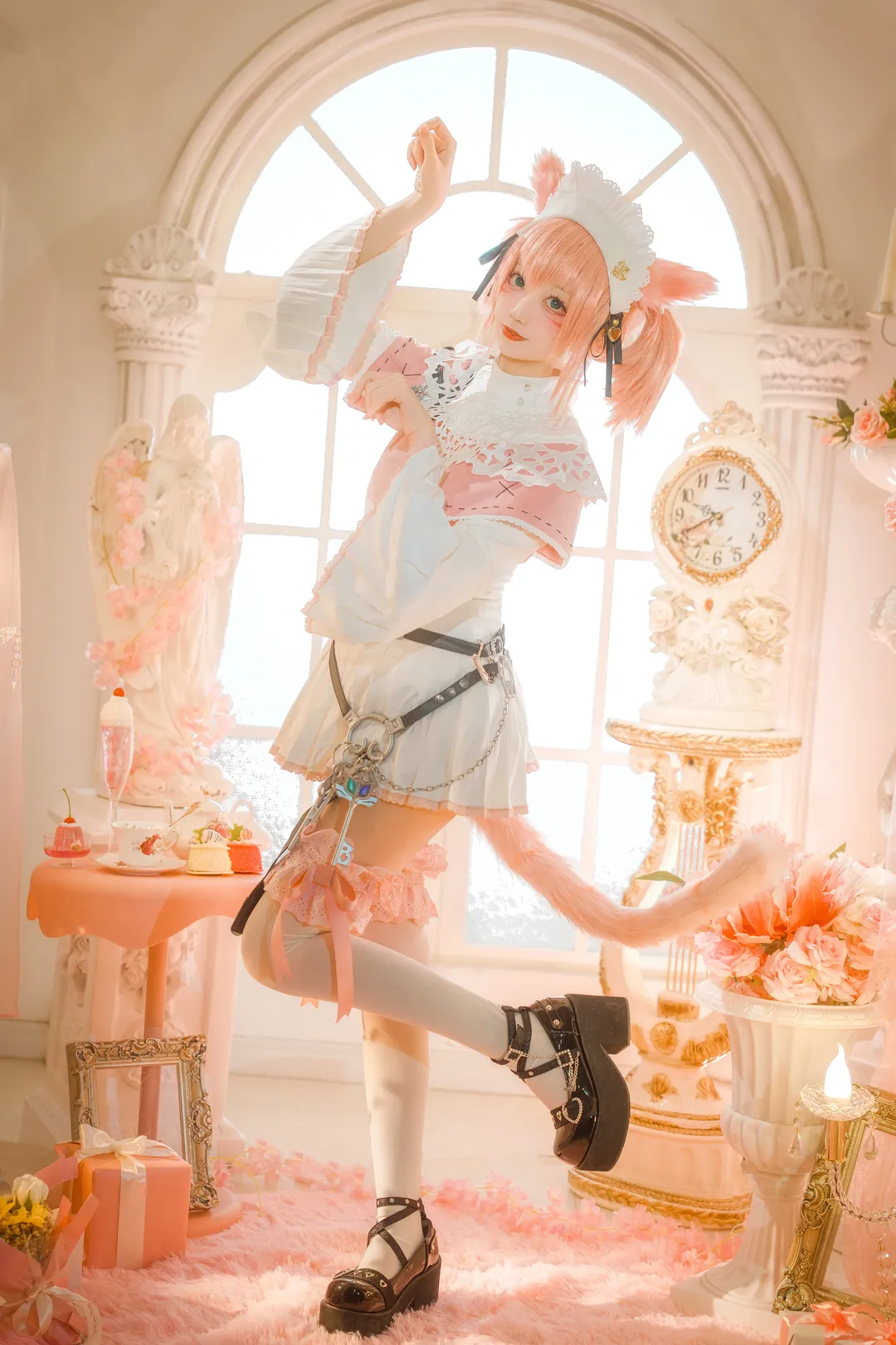 Cosplay photography, Final Fantasy XIV, Miqo'te WHM cosplay, Catgirl cosplayer, White Mage